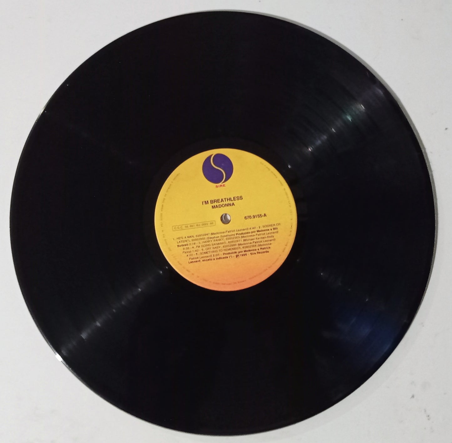 Madonna - I'm Breathless (Music From And Inspired By The Film Dick Tracy) (LP Nacional Usado)