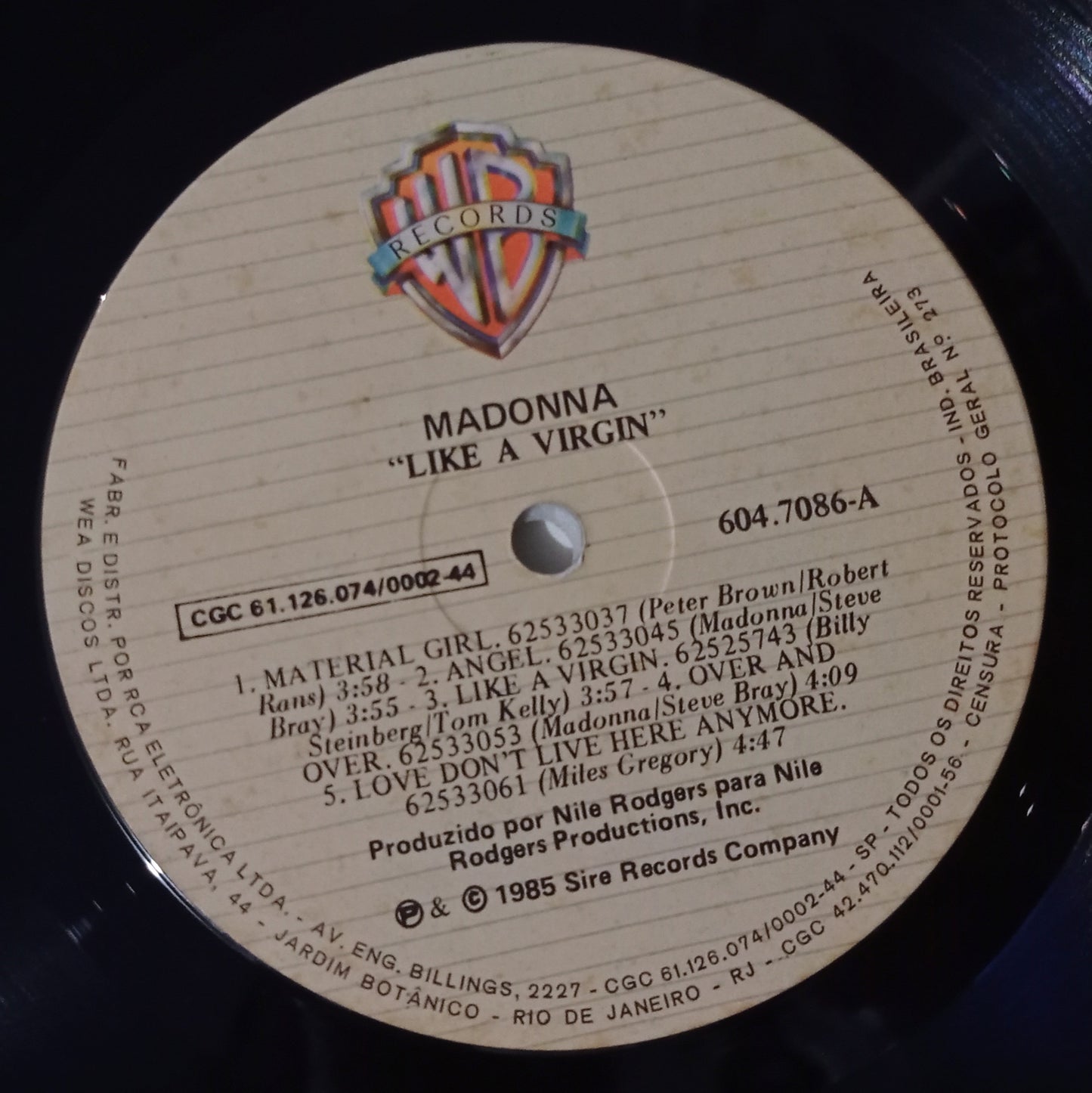 Madonna - Like A Virgin (LP Nacional Usado)
