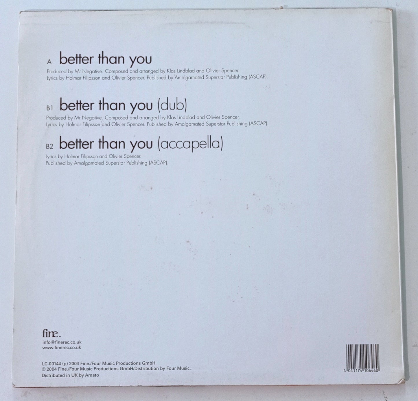 Mr. Negative - Better Than You (Vinyl 12" Importado Reino Unido - Usado)