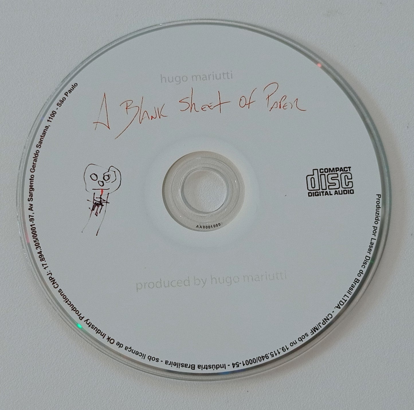 Hugo Mariutti - A Blank Sheet Of Paper (CD Nacional - Usado)