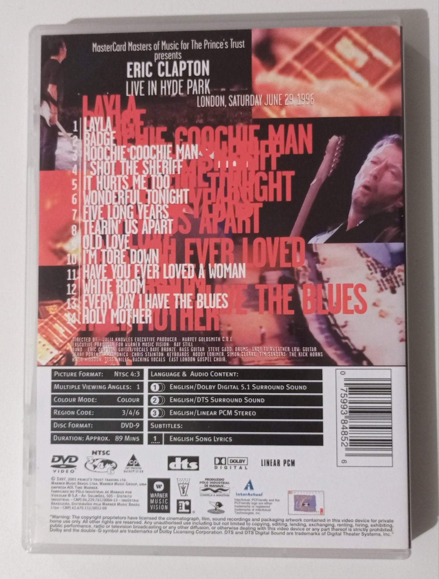 Eric Clapton - Live in Hide Park (DVD Nacional - Usado)