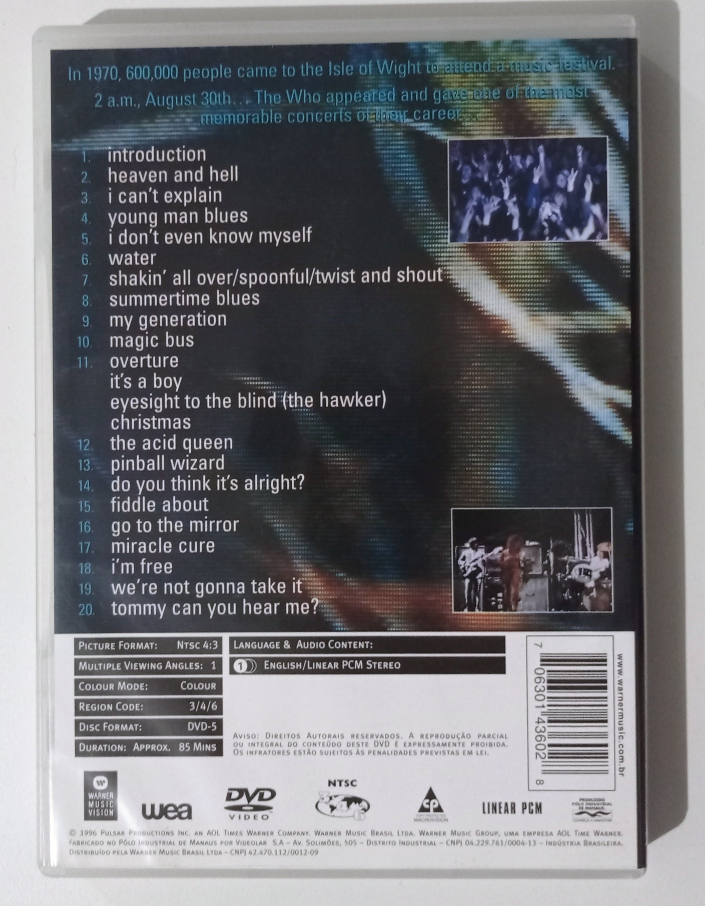 The Who - Live at the Isle of Wight Festival 1970 (DVD Nacional - Usado)