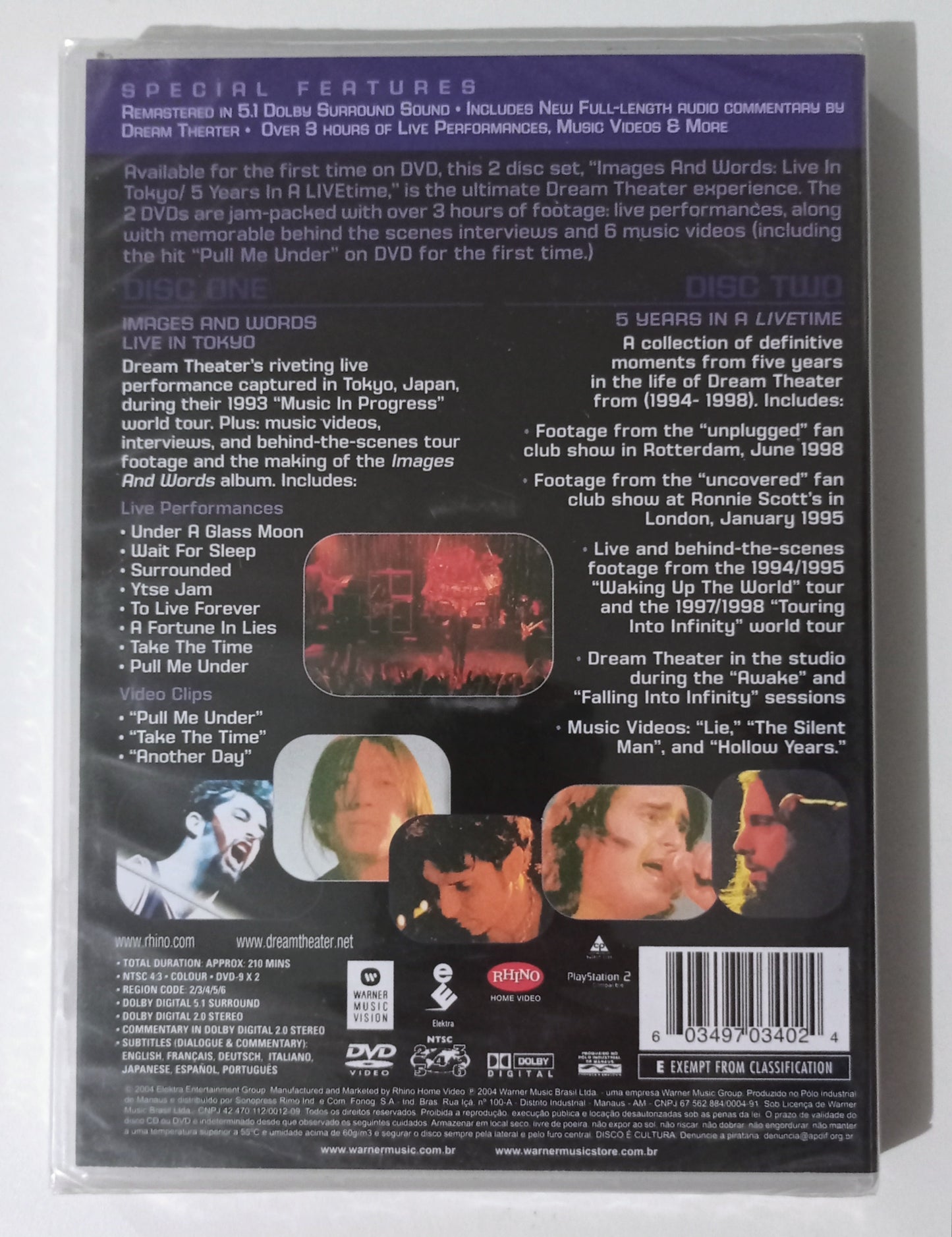 Dream Theater - Images and Words Live in Tokyo /5 Years in a LiveTime (2xDVD Nacional - LACRADO)