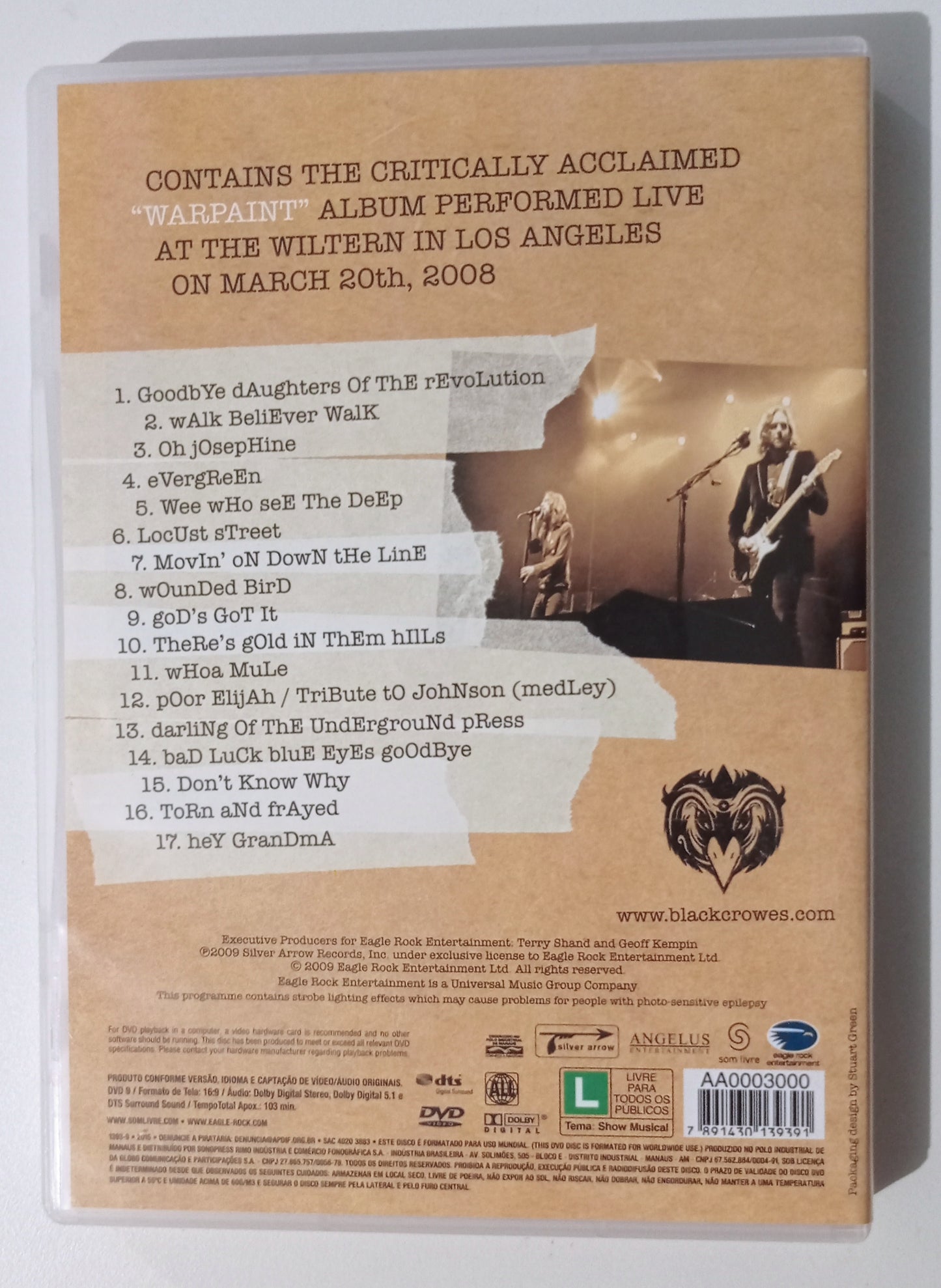 Black Crowes - Warpaint Live (DVD Nacional - Usado)