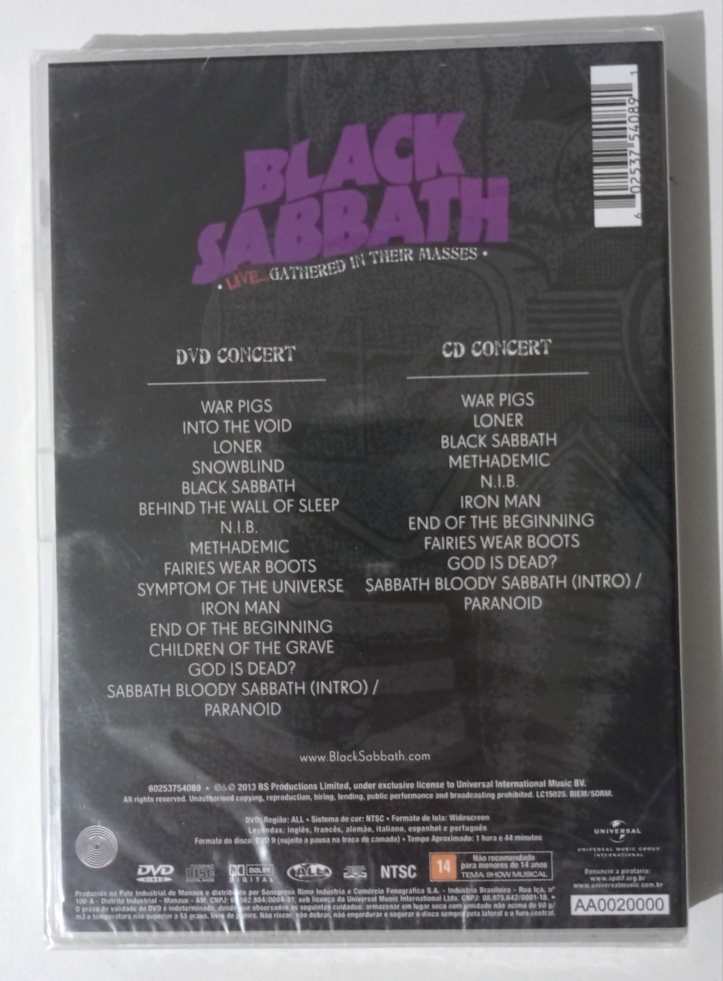 Black Sabbath - Live... Gathered in their Masses (DVD + CD Nacional LACRADO)
