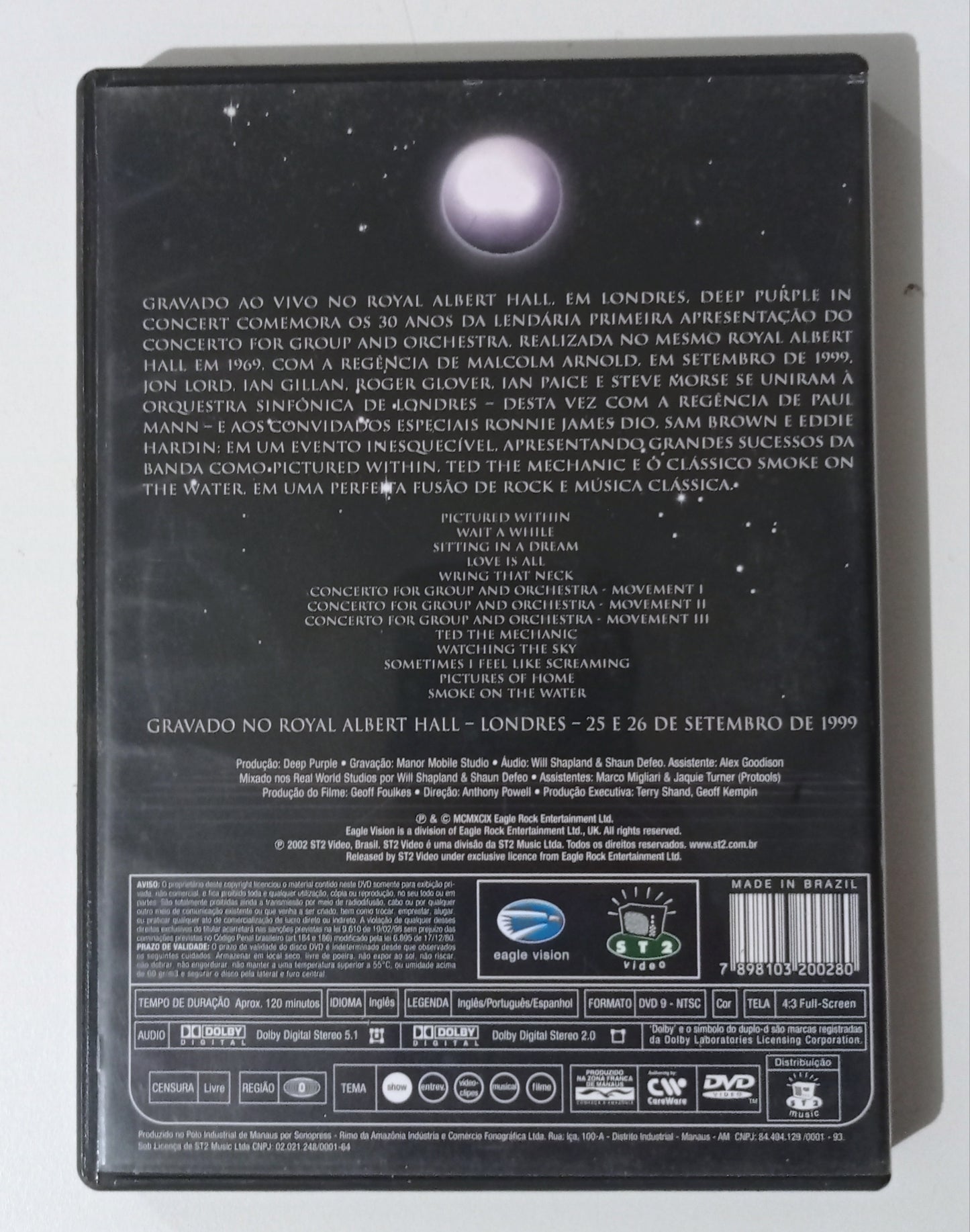 Deep Purple - In Concert With The London Symphony Orchestra Conducted by Paul Mann (DVD Nacional - Usado)