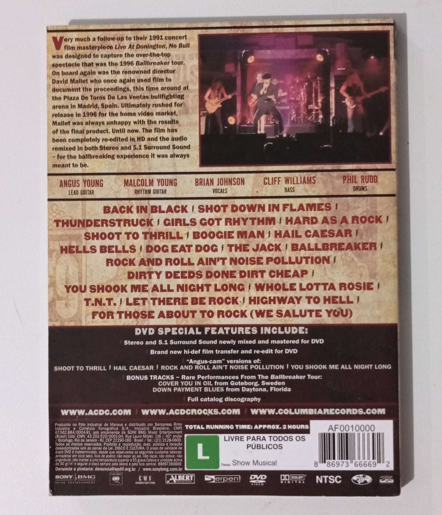AC DC - No Bull The Directors Cut (DVD Nacional Usado)
