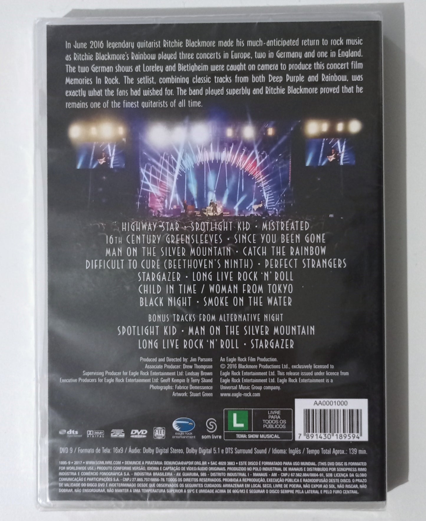 Ritchie Blackmore's Rainbow - Memories in Rock Live in Germany (DVD Nacional LACRADO)