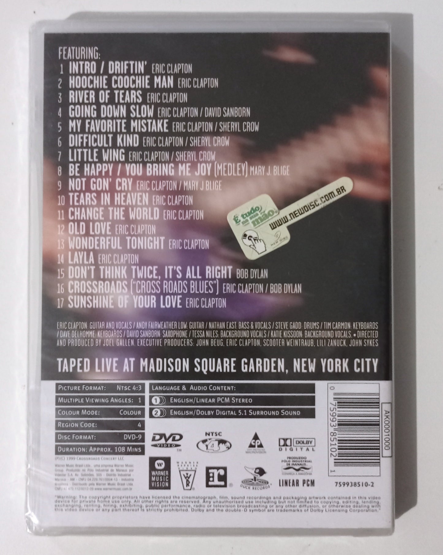Eric Clapton & Friends - in Concert . A Benefit For the Crossroads Centre at Antigua (DVD Nacional - LACRADO)