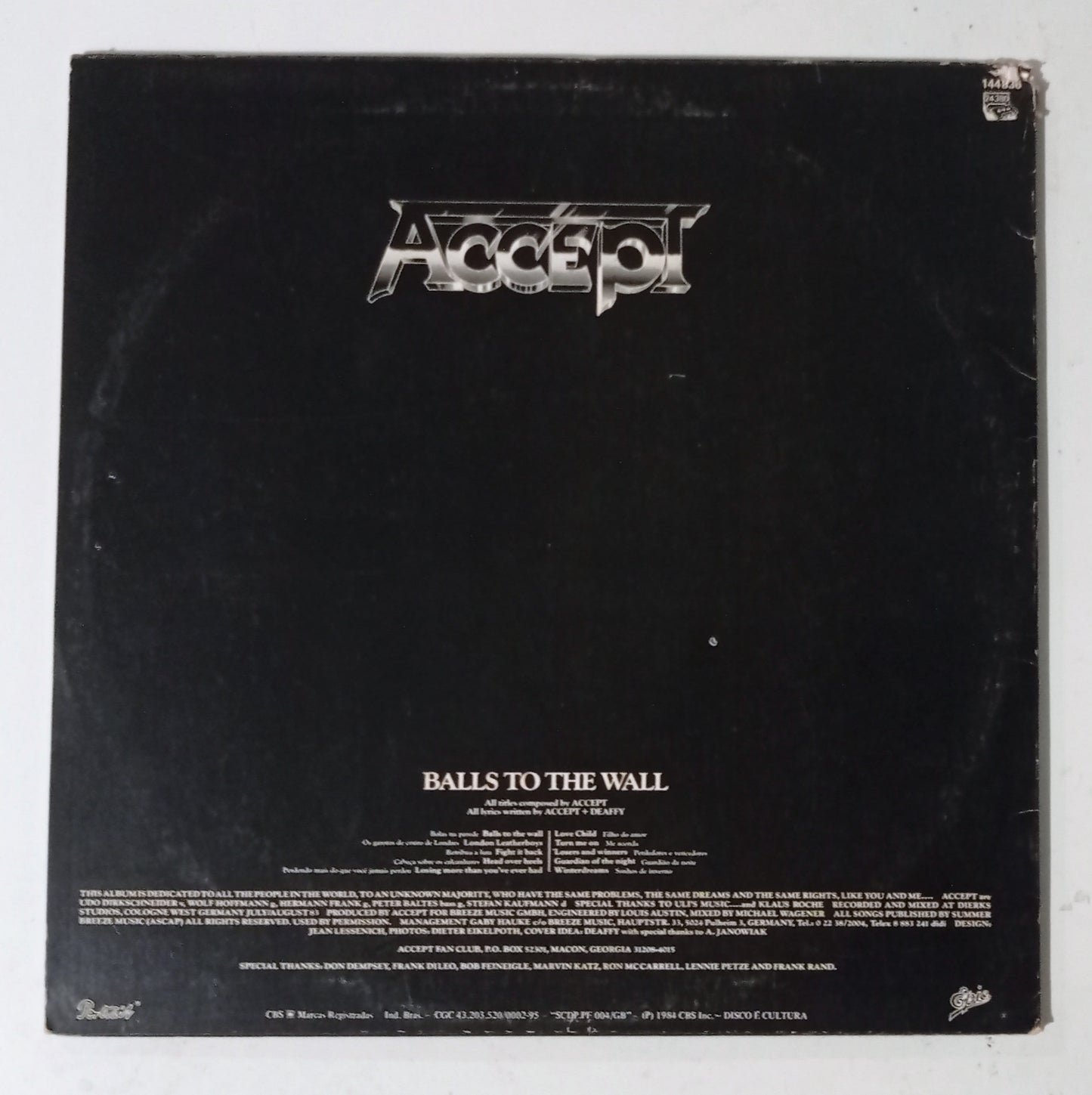 Accept - Balls to the Wall (LP Nacional - Usado)