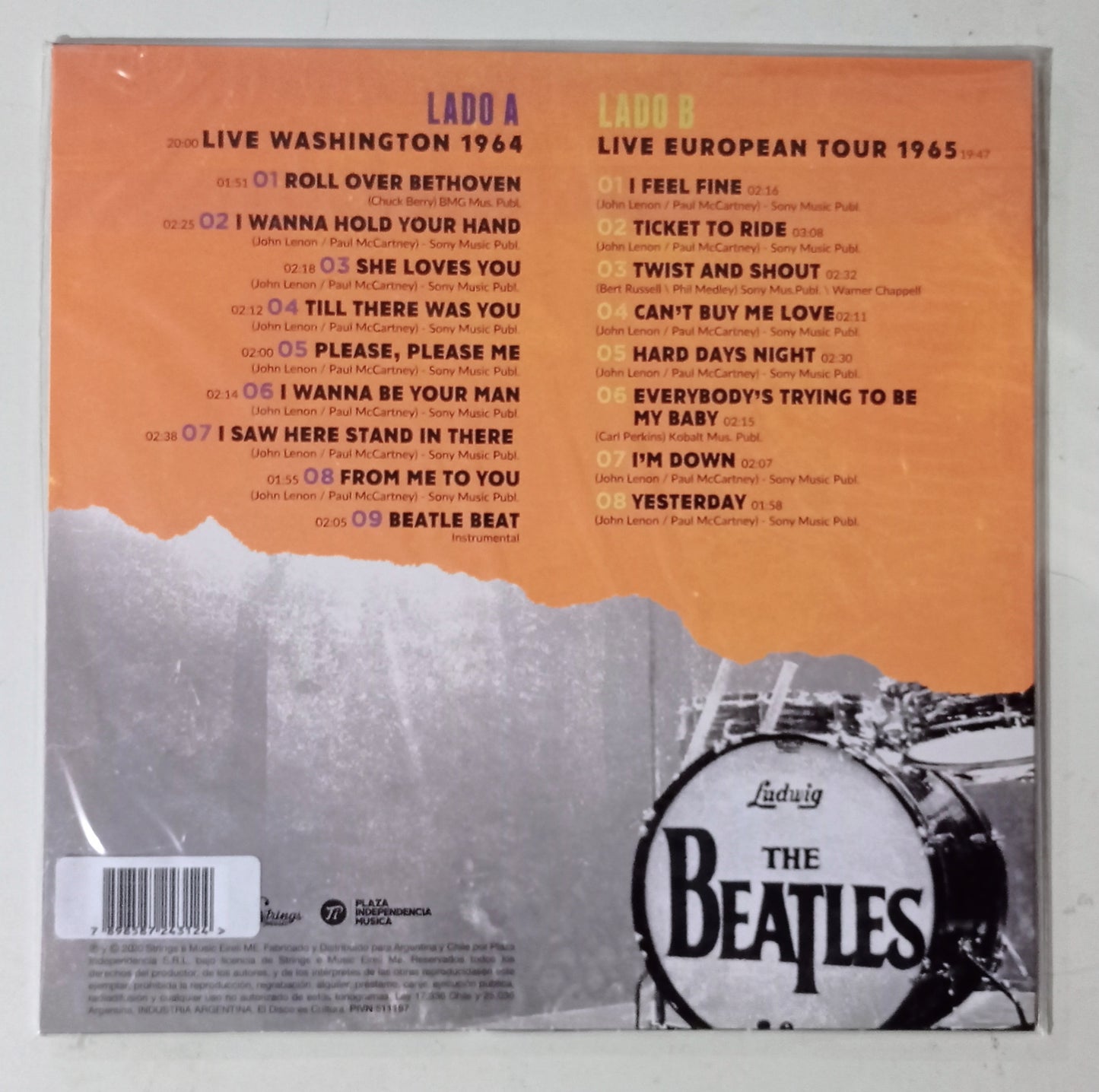 Beatles - Live Washington 64 & Live European Tour 1965 (LP Importado Argentina - LACRADO)