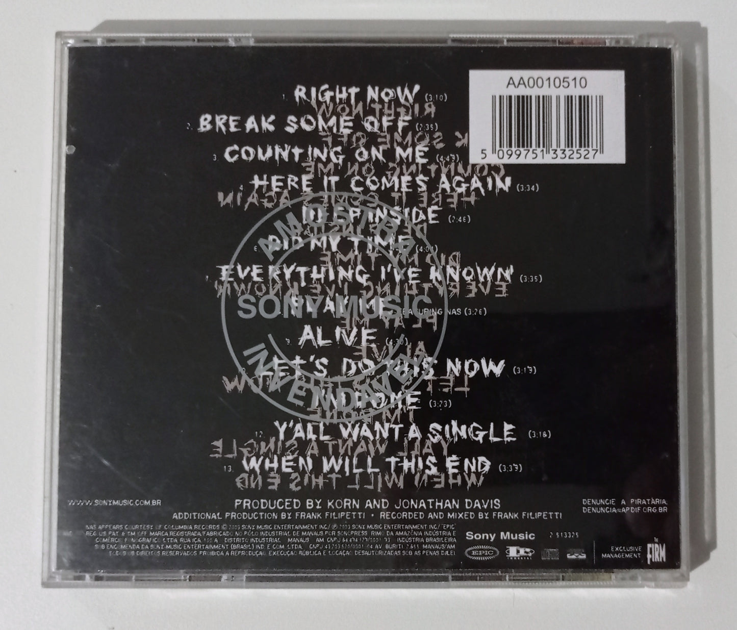 Korn - Take A Look In The Mirror (CD Nacional - Usado)