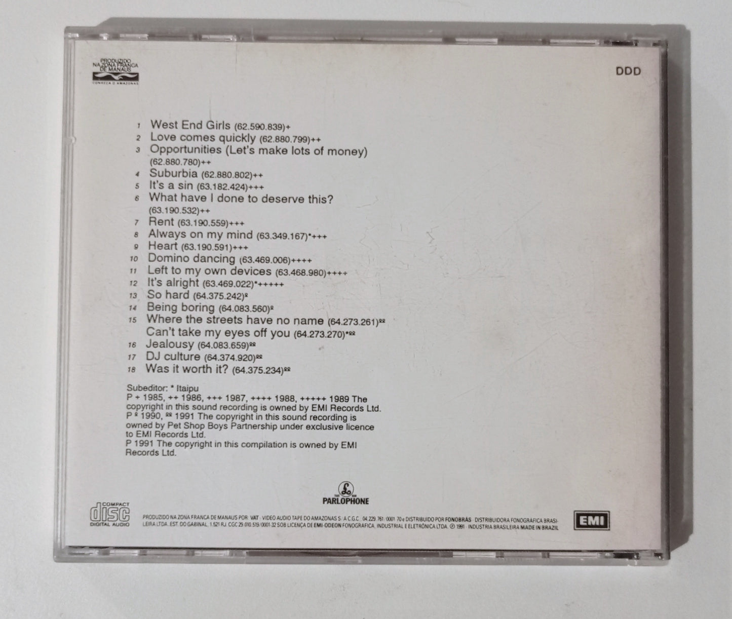 Pet Shop Boys - Discography (The Complete Singles Collection) (CD Nacional - Usado)