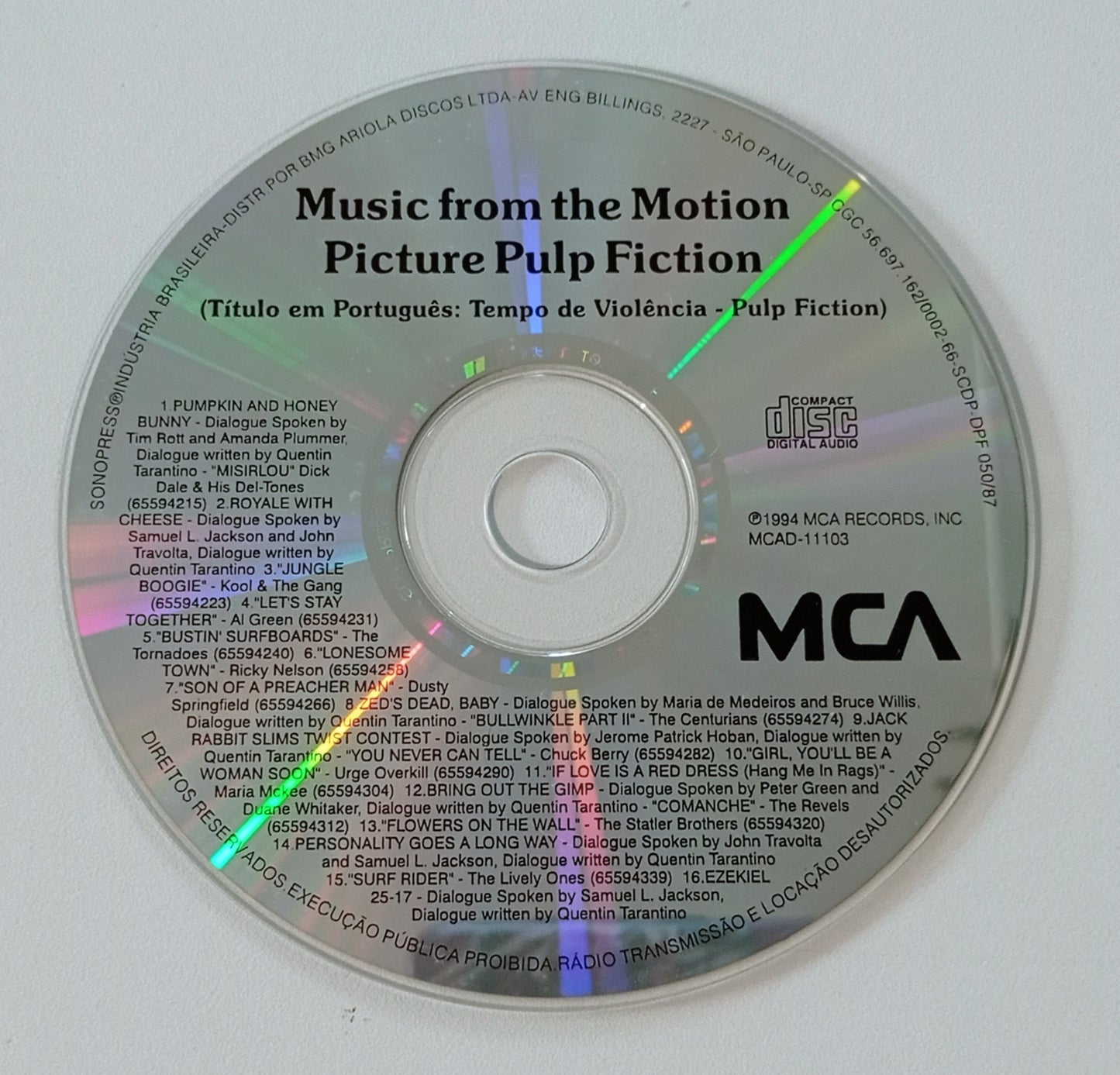 Pulp Fiction (Music From The Motion Picture) (CD Nacional - Usado)