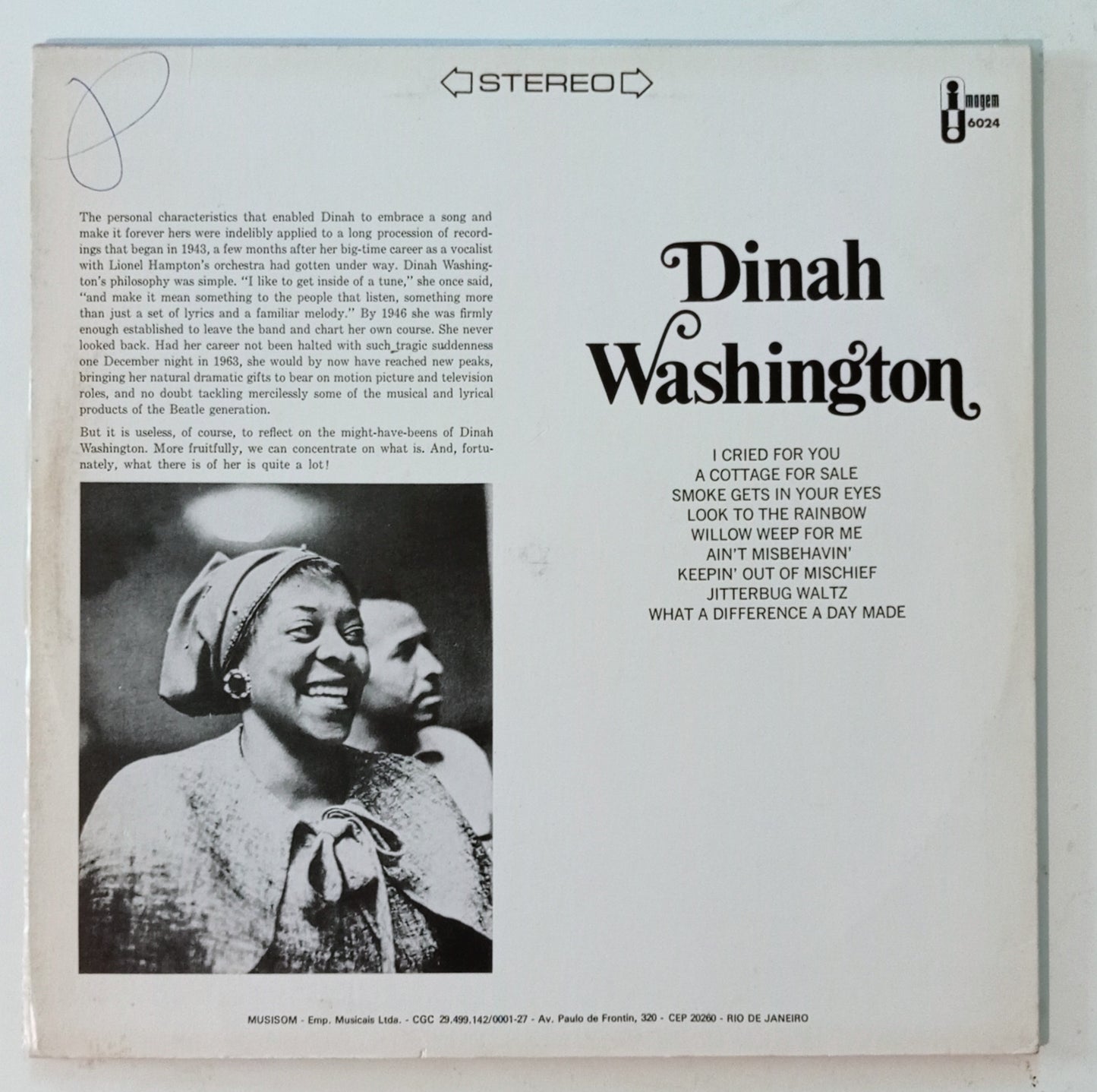 Dinah Washington - Dinah Washington (LP Nacional - Usado)