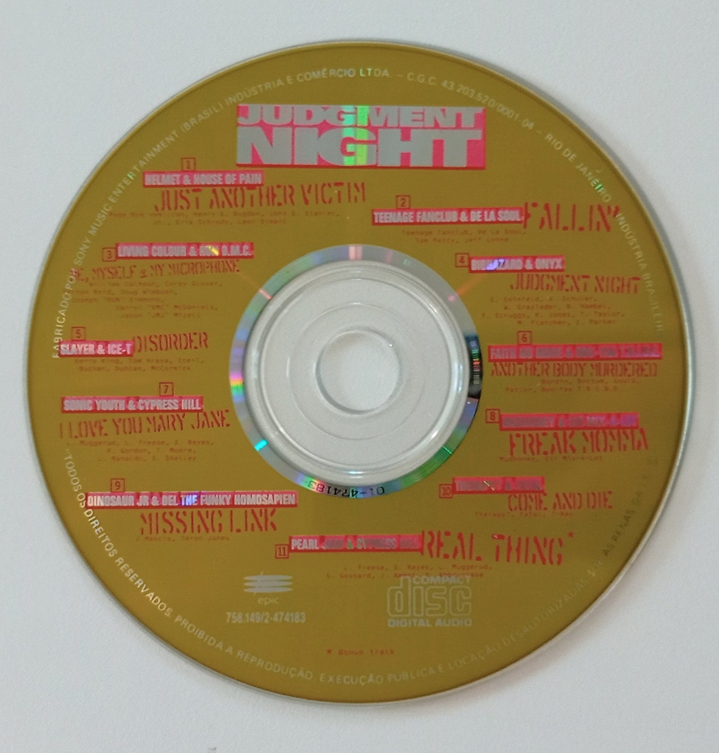 Judgment Night - Music From The Motion Picture (CD Nacional - Usado)