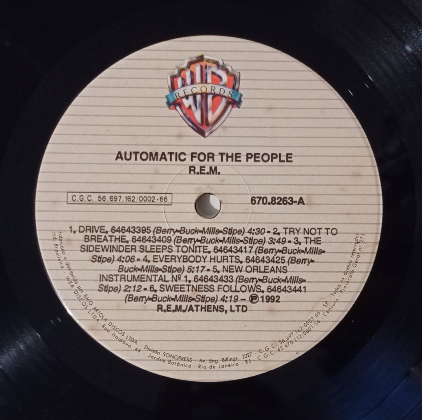 R.E.M. - Automatic For The People (LP Nacional - Usado