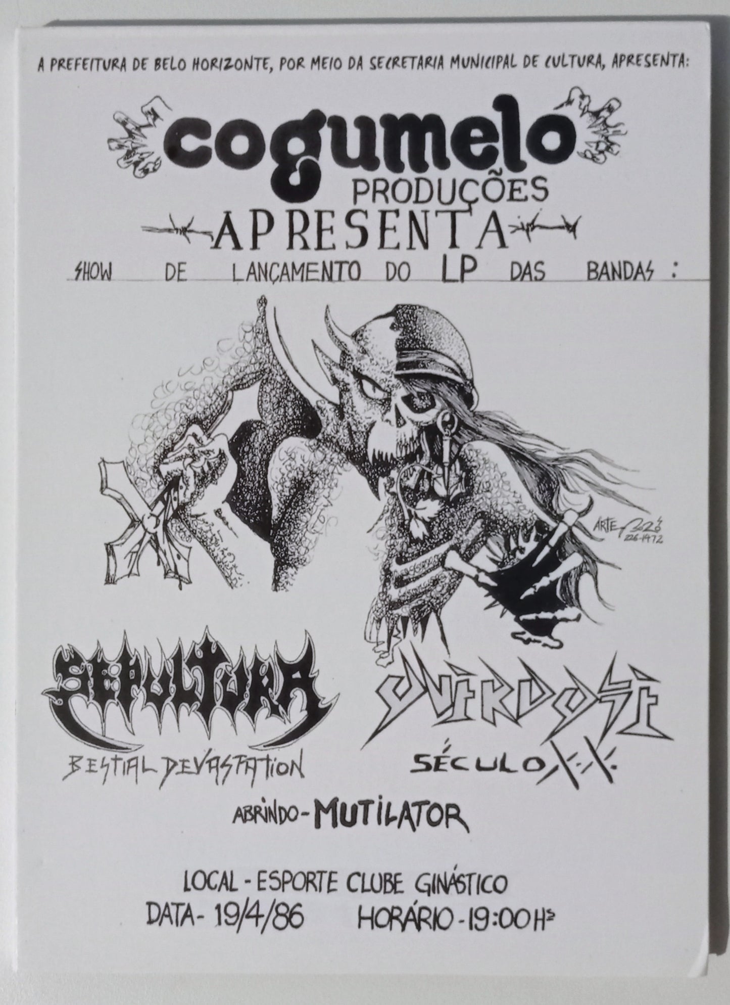 Sepultura / Overdose / Mutilator - Show De Lançamento Do LP "Bestial Devastation / Século XX (DVD Nacional - Usado)