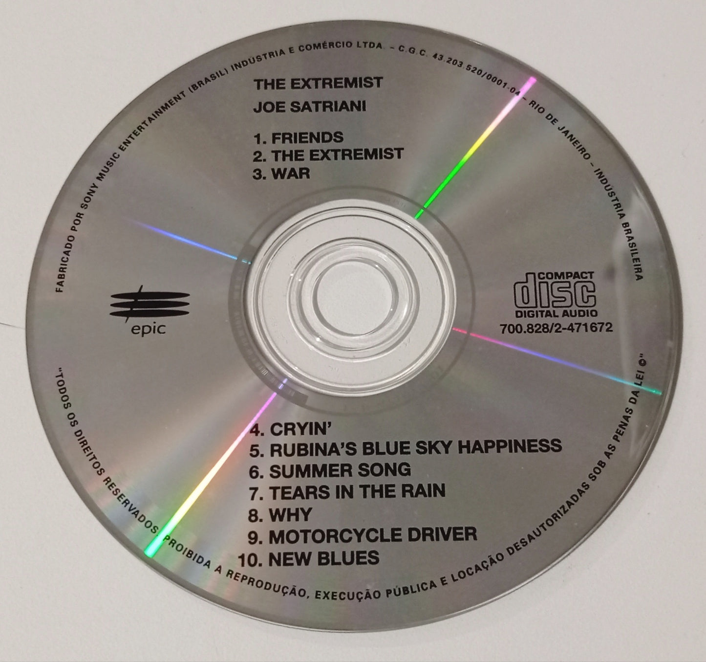 Joe Satriani - The Extremist *CD Nacional - Usado)