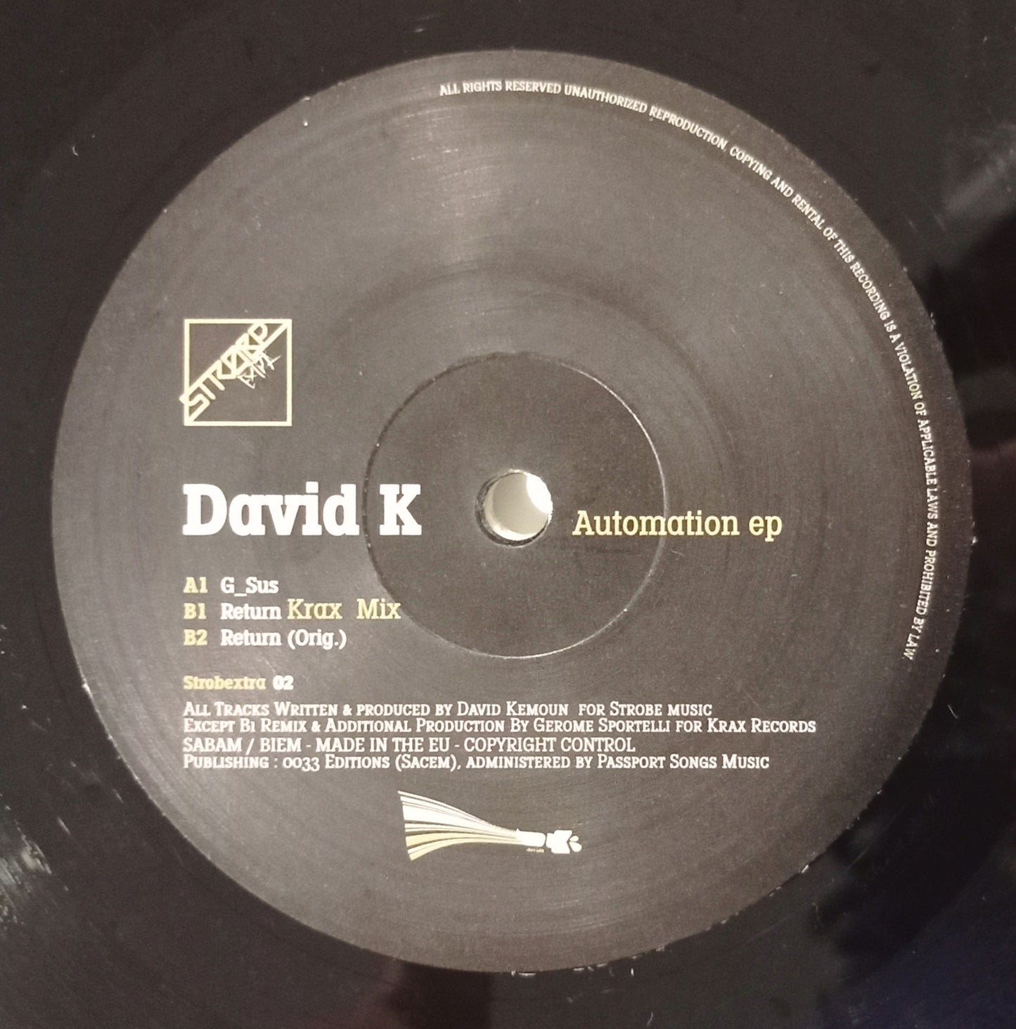 David K - Automation EP (Vinyl 12" - Importado Bélgica - USADO)