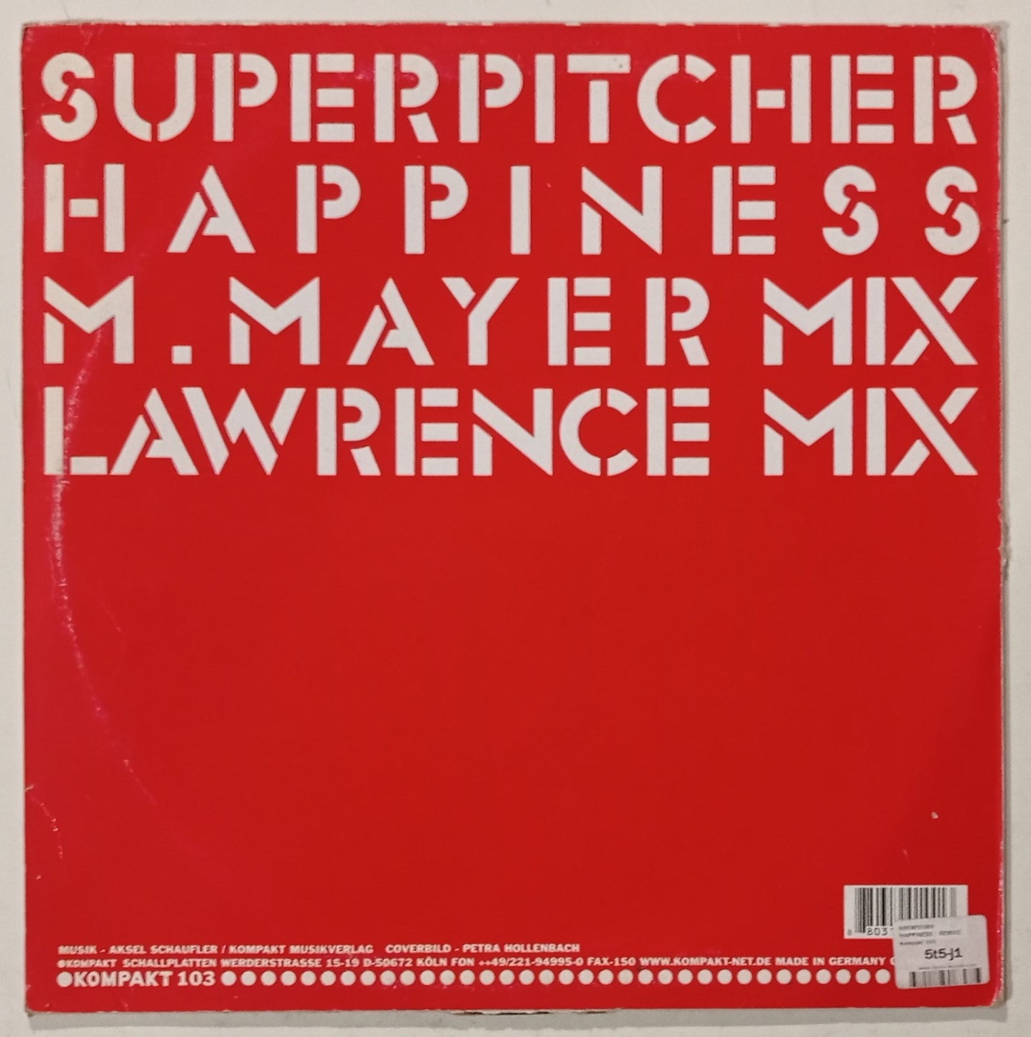 Superpitcher - Happiness Remixe (Vinyl 12" - Importado Alemanha - USADO)