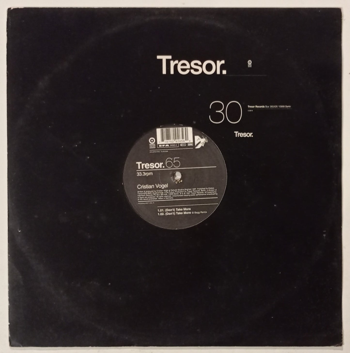 Cristian Vogel - (Don't) Take More (Vinyl 12" - Importado Alemanha - USADO)