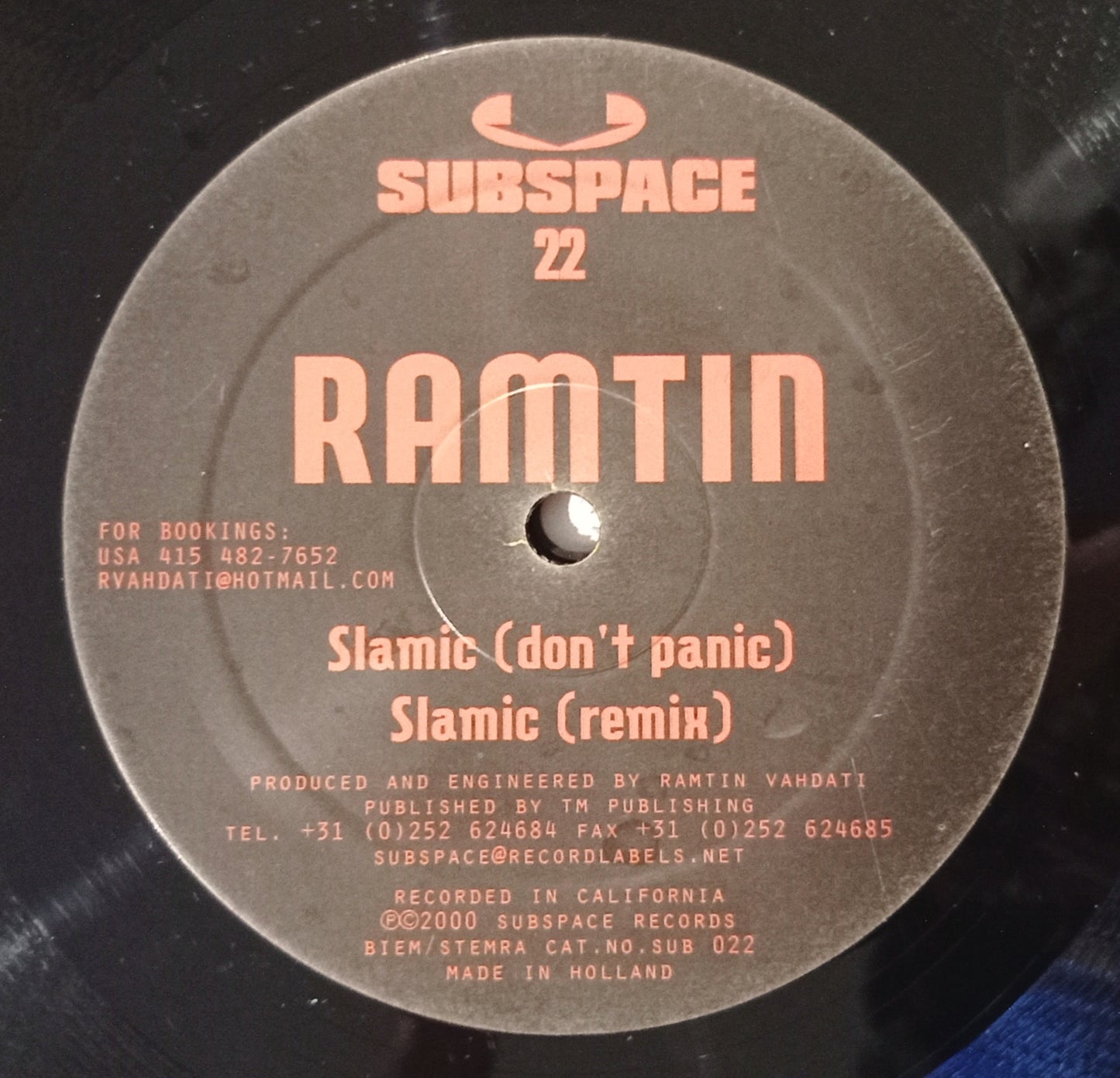 Ramtin - Slamic (Vinyl 12" - Importado Holanda - USADO)