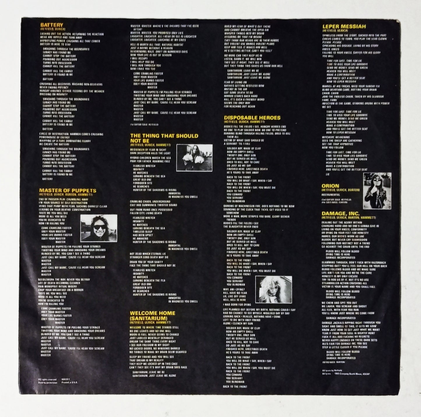 Metallica - Master of Puppets (LP Importado USA - USADO)