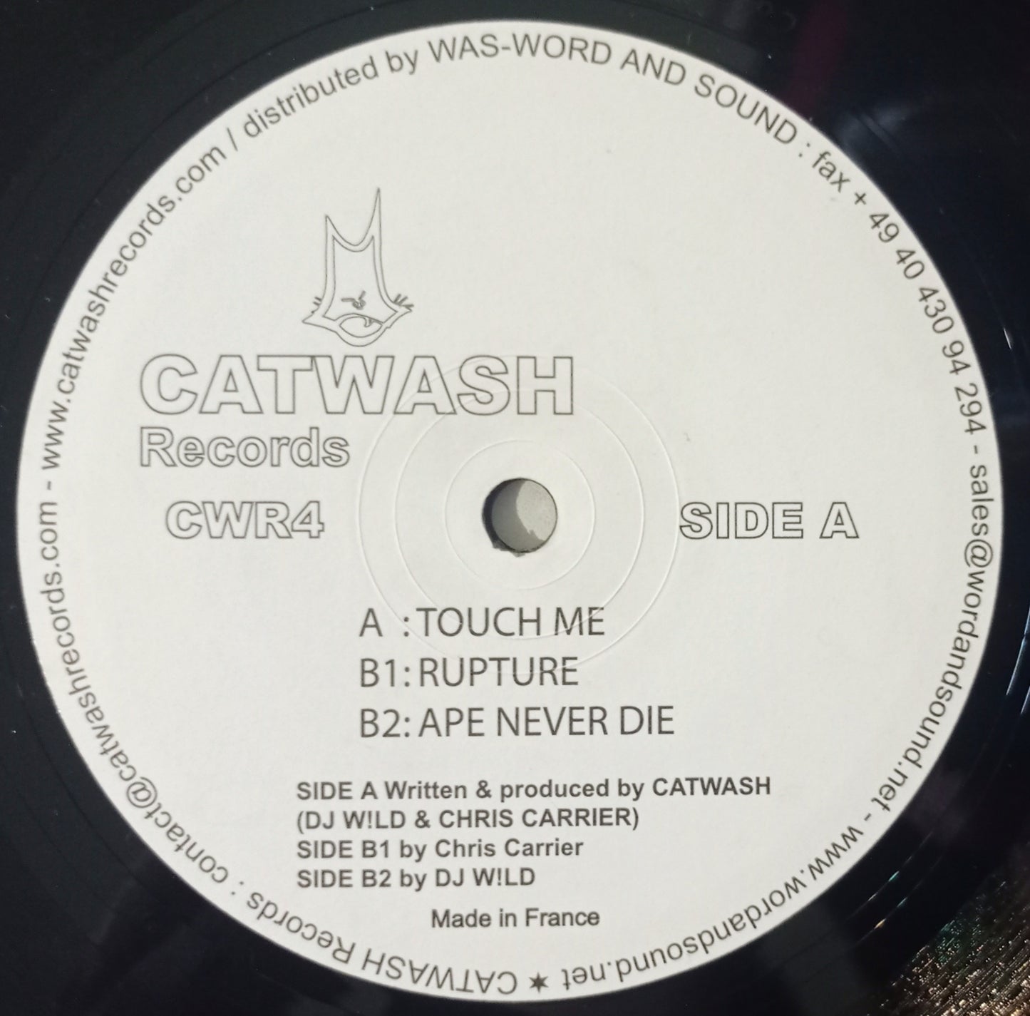 Catwash - Touch Me / Rupture / Ape Never Die (Vynil 12" - Importado França - USADO)