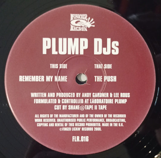 Plump DJs - The Push / Remember My Name (Vynil 12" - Importado Inglaterra - USADO)