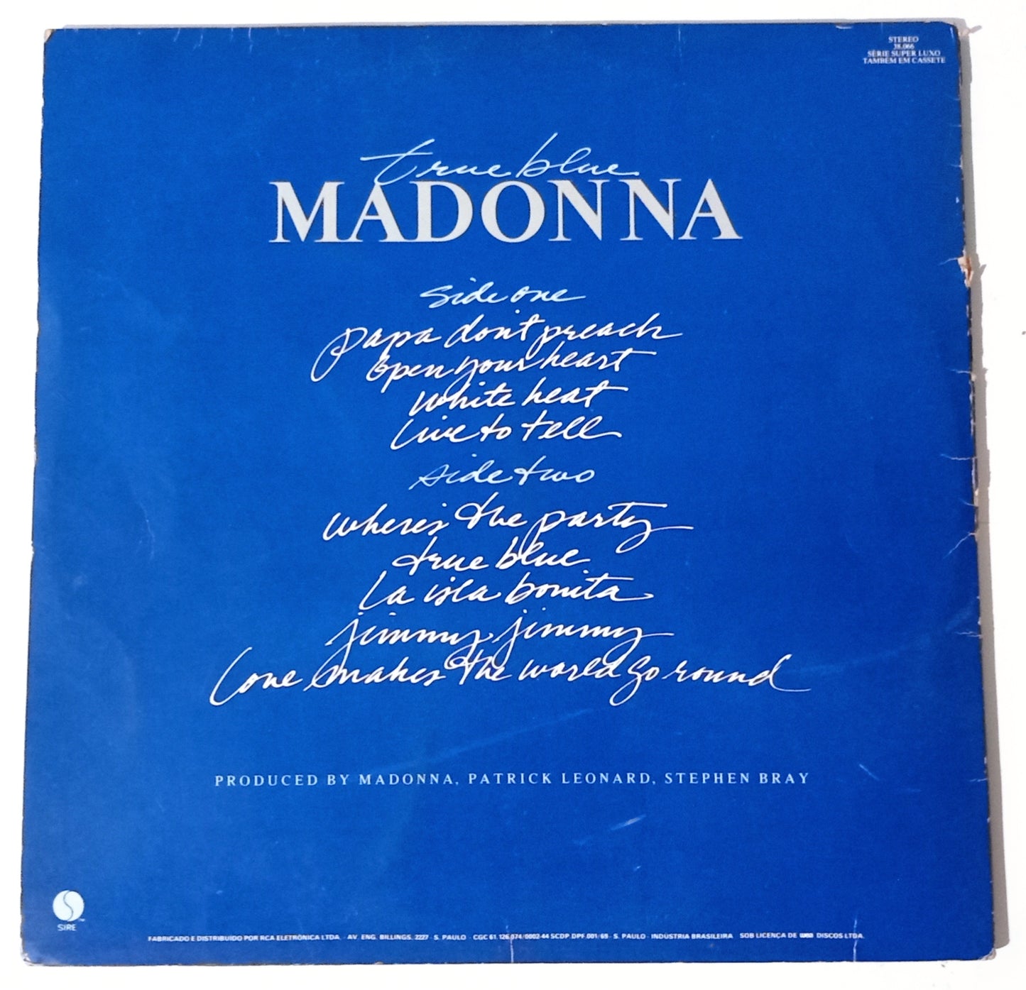 Madonna - True Blue (LP Nacional Usado)