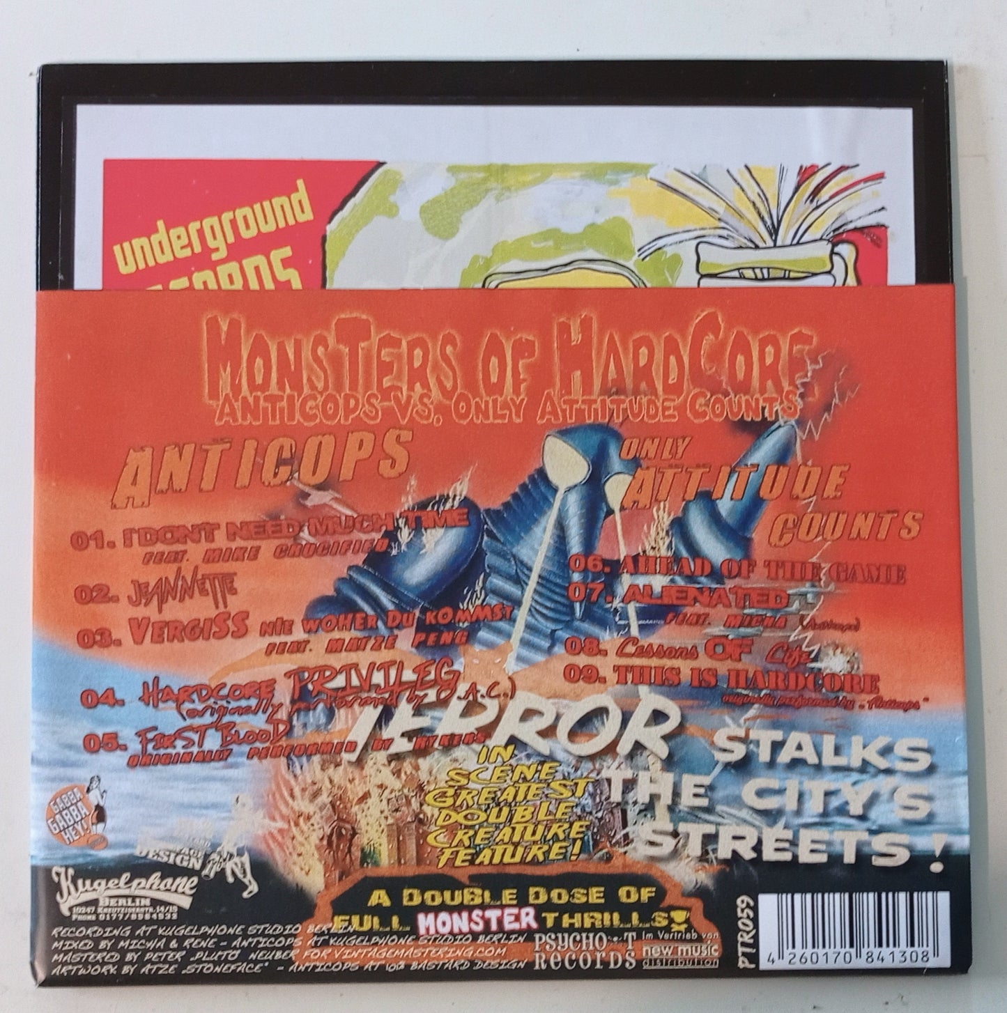 Anticops vs Only Attitude Counts - Monsters Of Hardcore (Split LP Importado Alemanha + CD Bonus - NOVO)