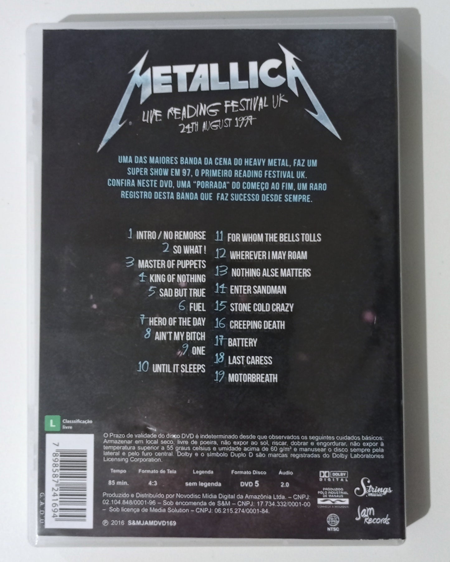 Metallica - Live Reading Festival UK 24th August 1997 (DVD Nacional - Usado)