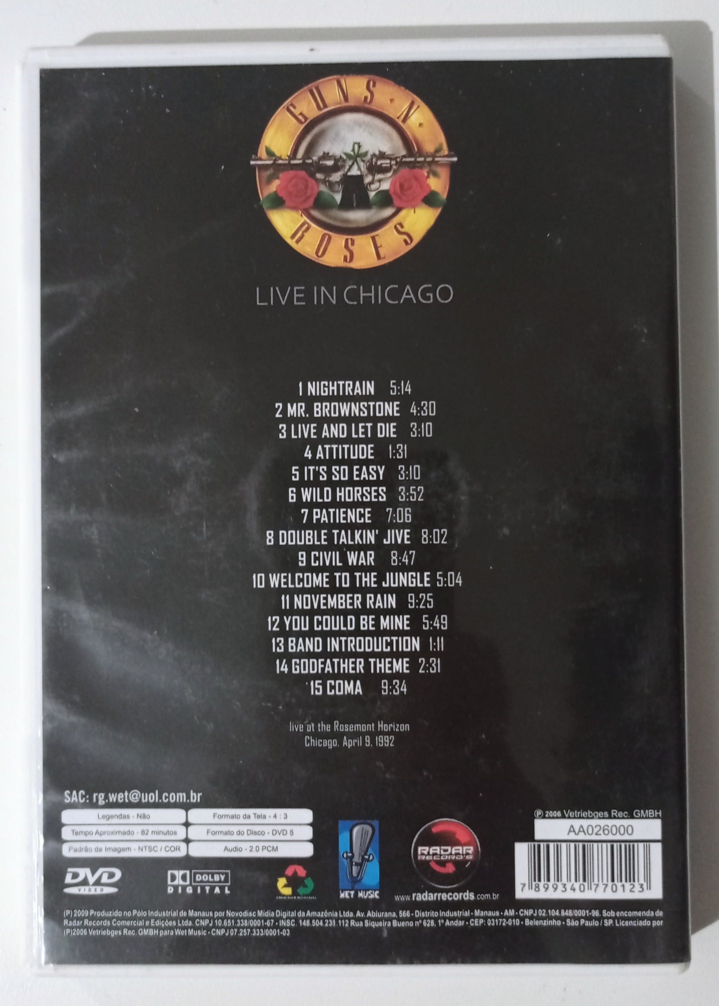 Guns n' Roses - Live in Chicago (DVD Nacional - Usado)