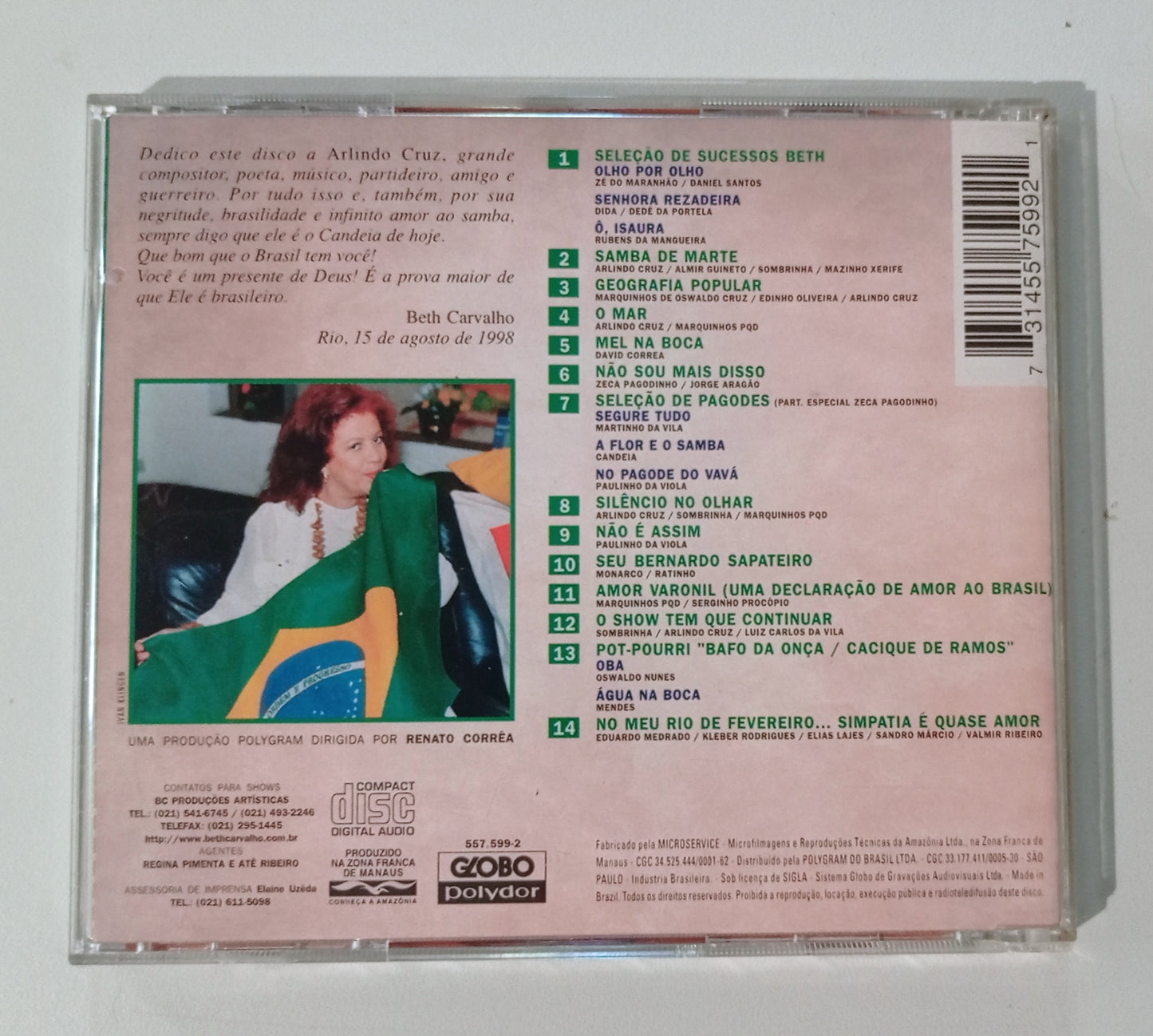 Beth Carvalho - Pérolas do Pagora (CD Nacional - Usado - AUTOGRAFADO)