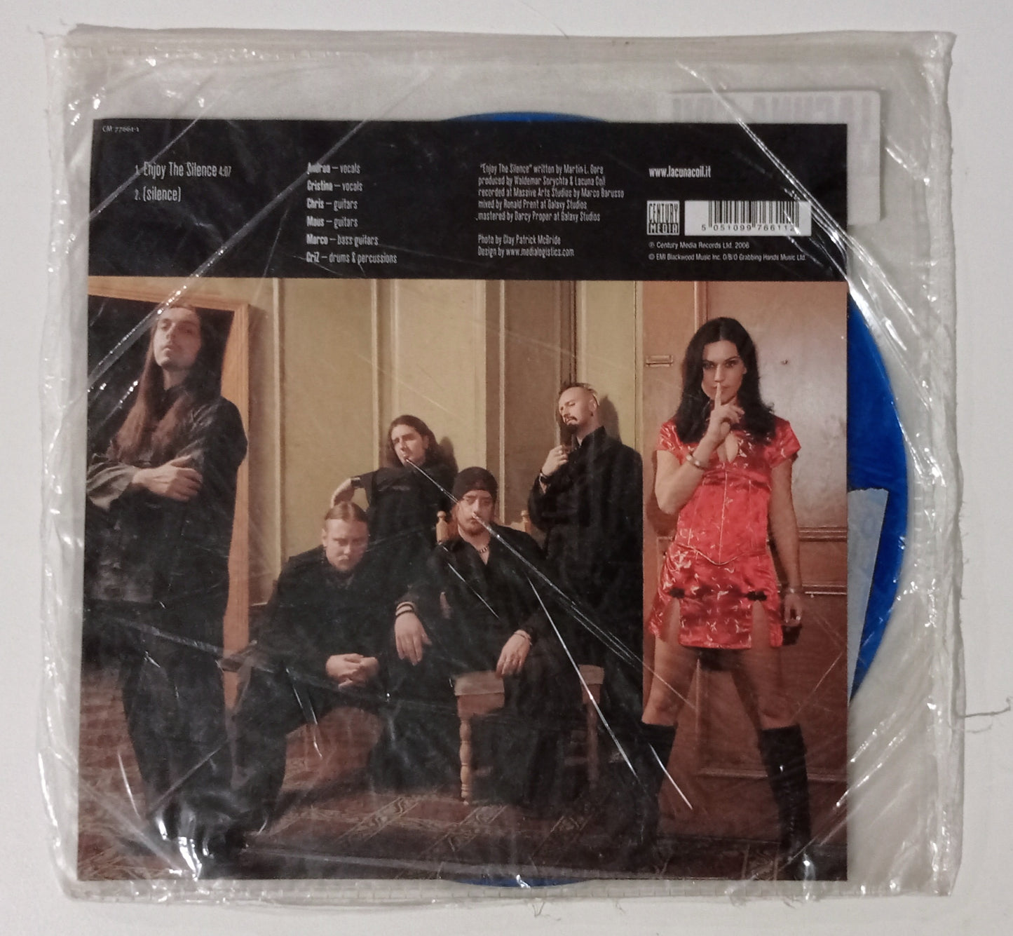 Lacuna Coil - Enjoy The Silence (Vinil 7" Azul - Italia - NOVO)