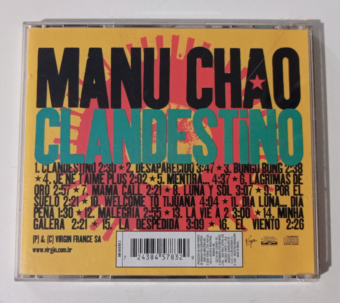 Manu Chao - Clandestino (CD Nacional - Usado)