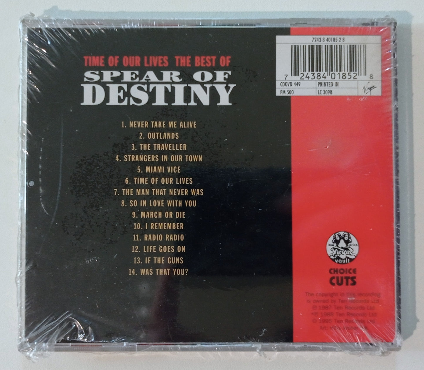 Spear of Destiny - Time Of Our Lives: The Best Of Spear Of Destiny (CD Inglaterra LACRADO)