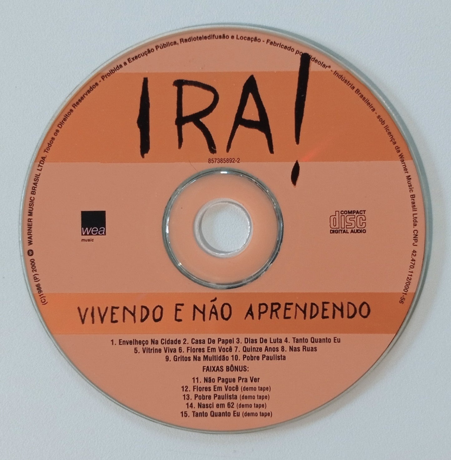 Ira! - Vivendo e Não Aprendendo (CD Nacional - Usado)