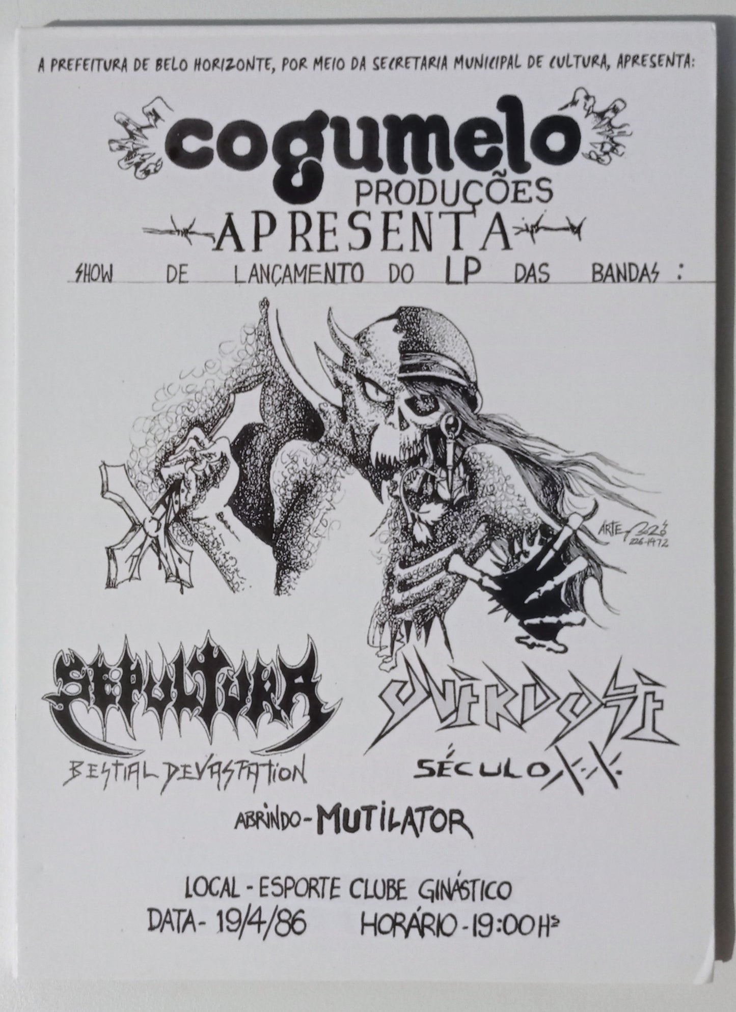 Sepultura / Overdose / Mutilator - Show De Lançamento Do LP "Bestial Devastation / Século XX  (DVD Nacional - Usado)