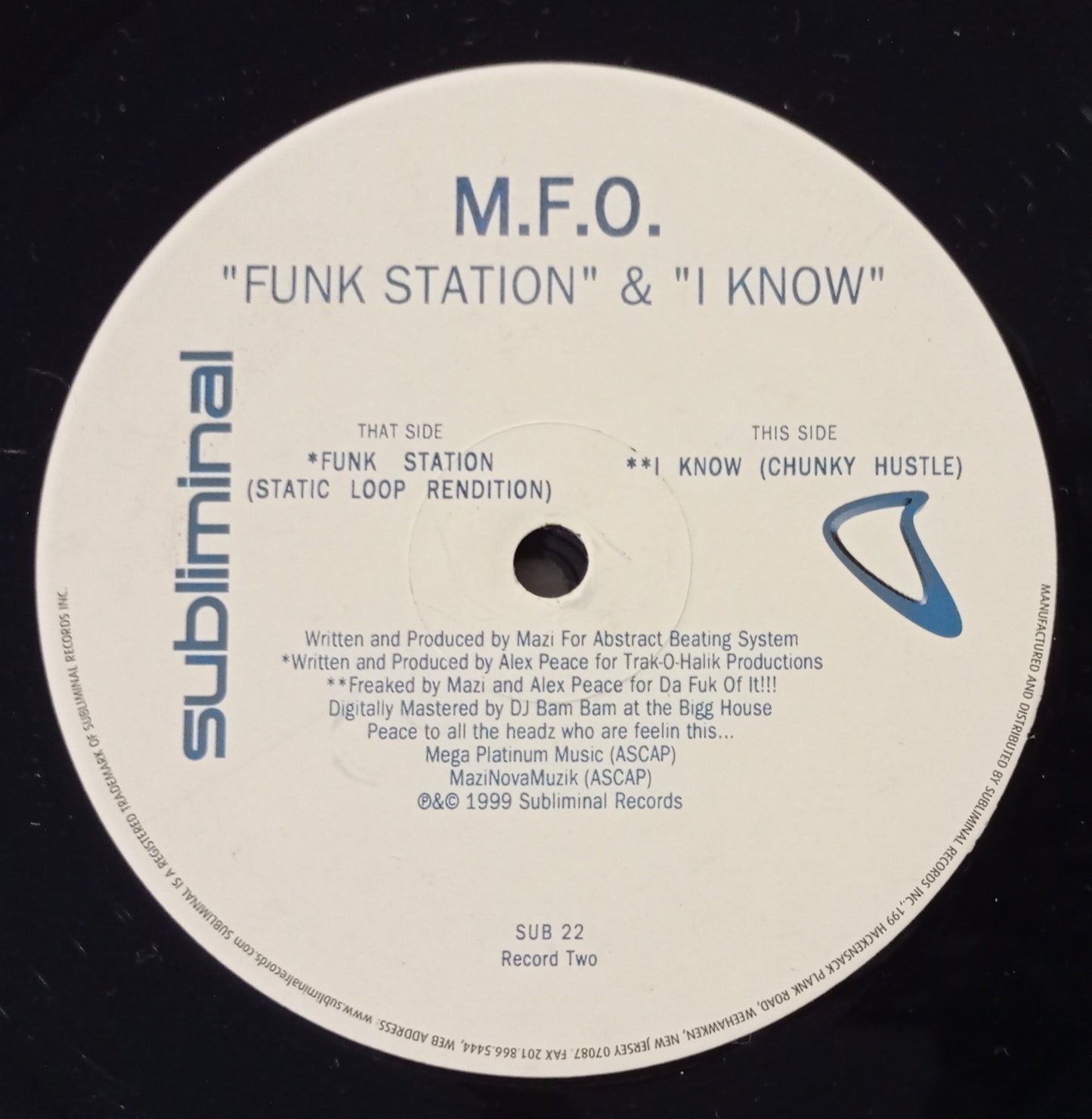 M.F.O. - Funk Station & I Know (2x Vinyl 12" - Importado USA - USADO)