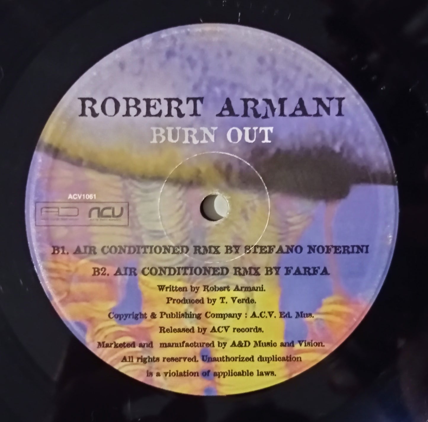 Robert Armani - Burn Out (Vinyl 12" - Importado Itália - USADO)