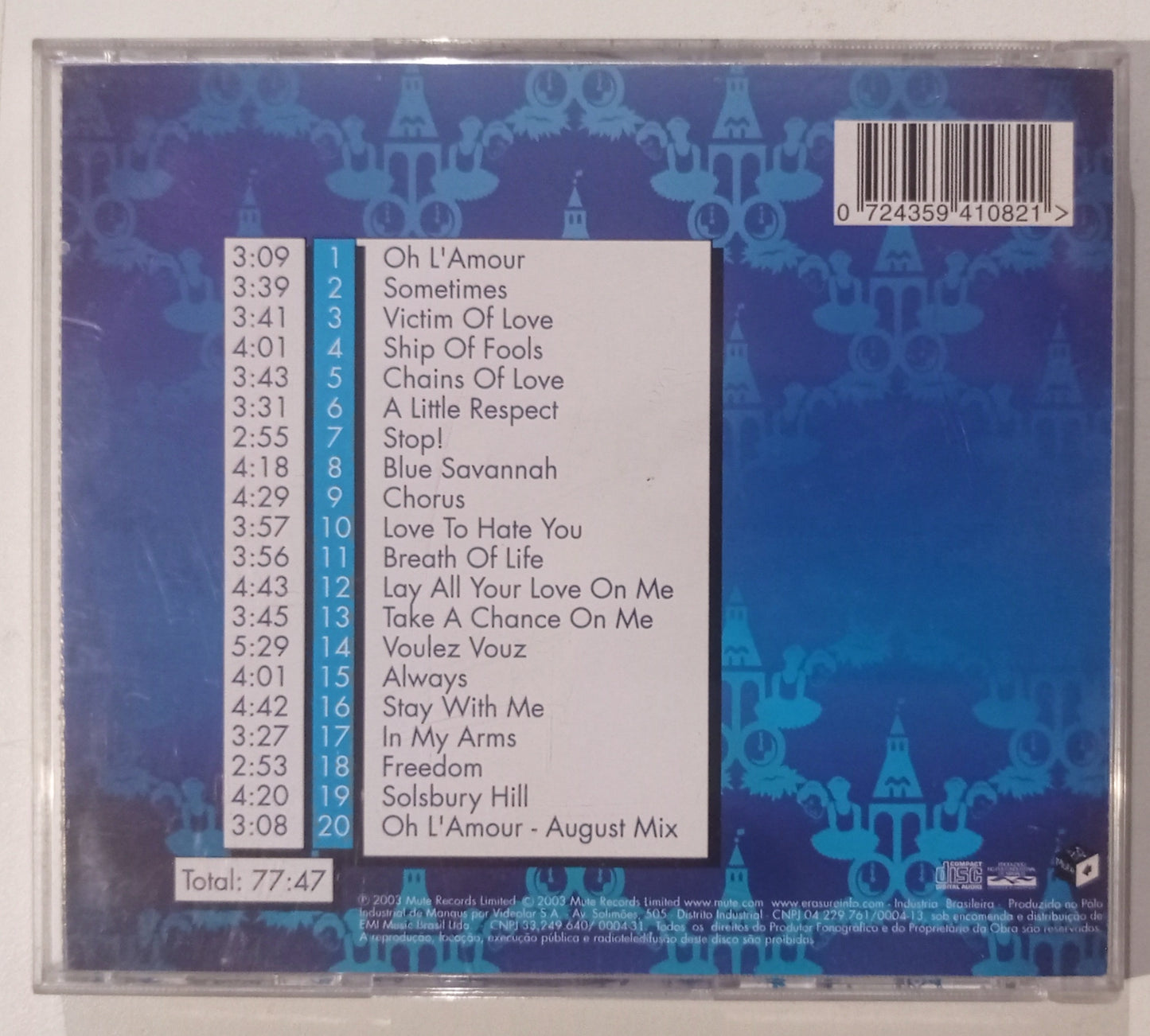 Erasure - Hits! The Very Best Of Erasure (CD Nacional Usado)