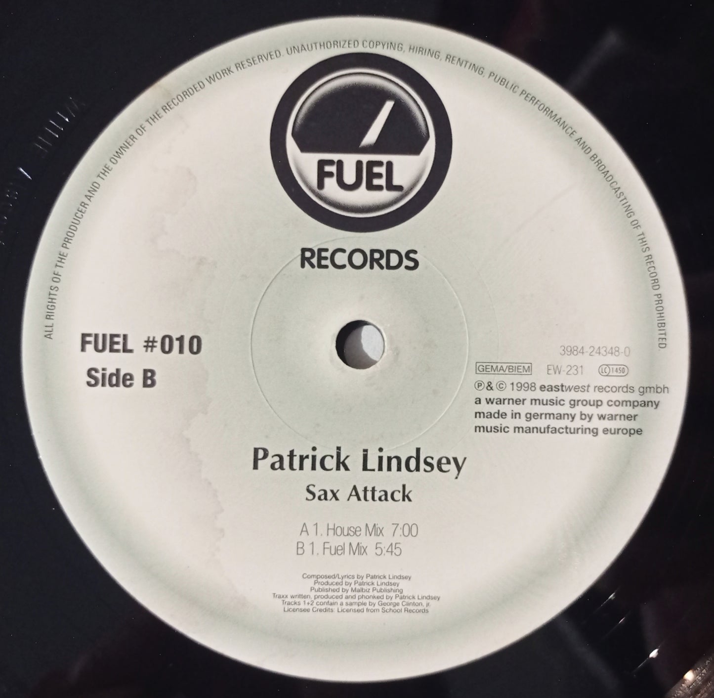 Patrick Lindsey - Sax Attack (Vynil 12" - Importado Alemanha - USADO)