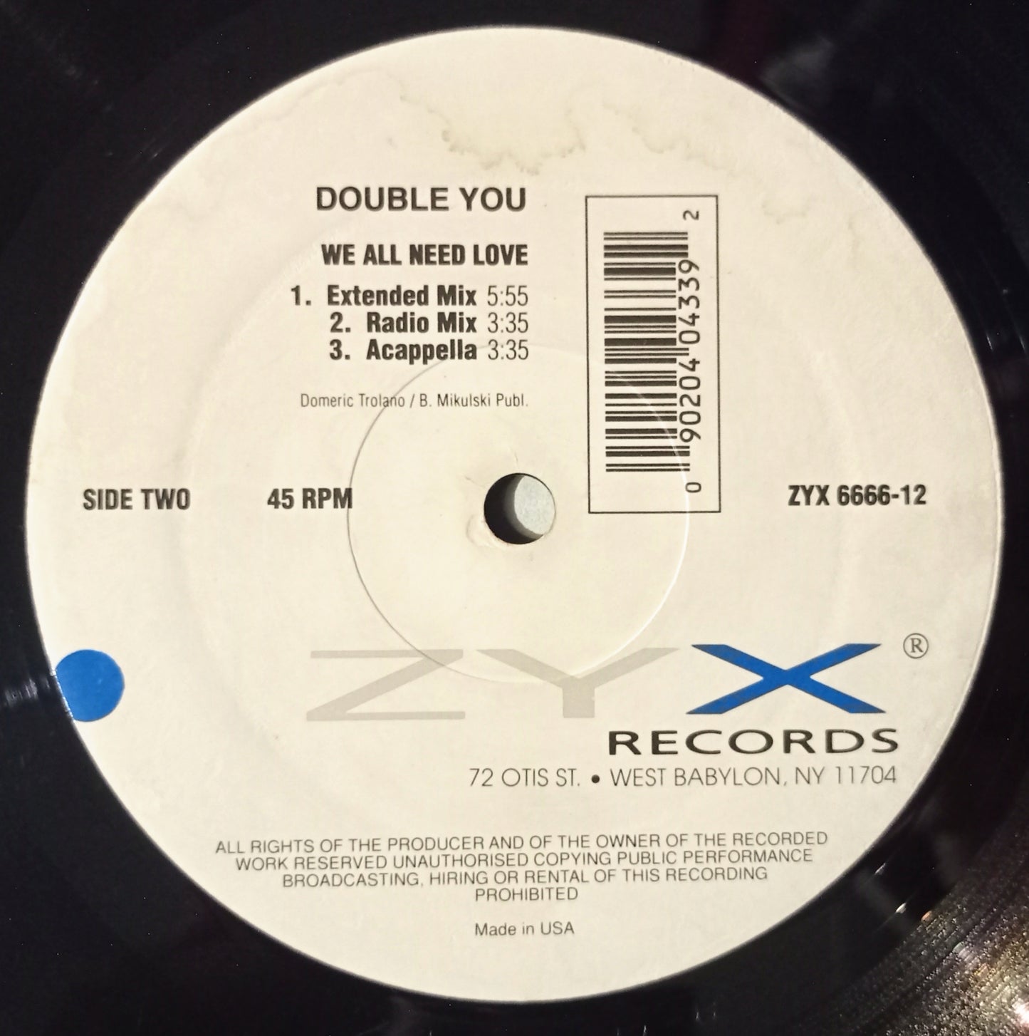 Double You -  We All Need Love (Remix) (LP 12" - Importado USA - USADO)