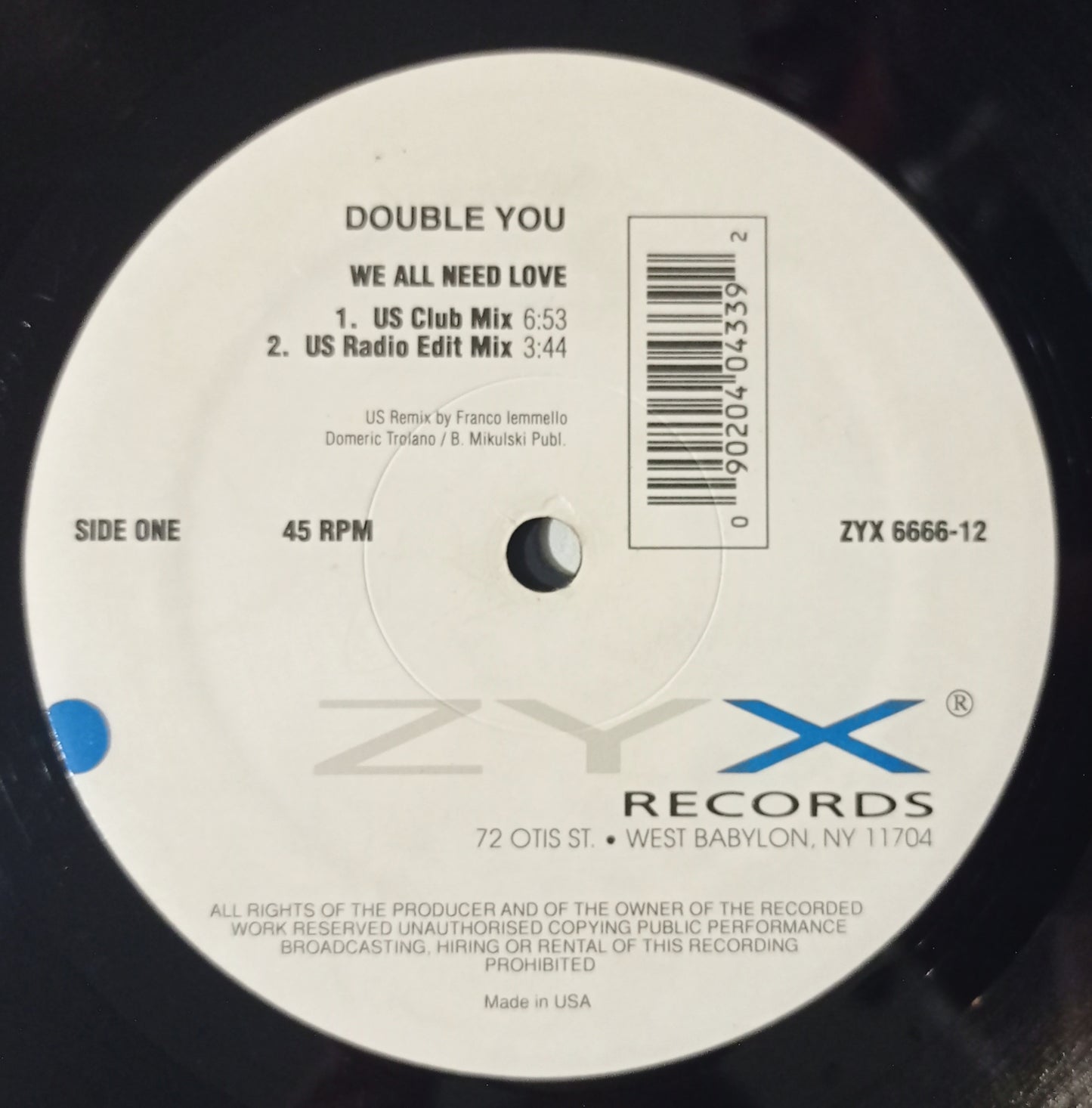 Double You -  We All Need Love (Remix) (LP 12" - Importado USA - USADO)