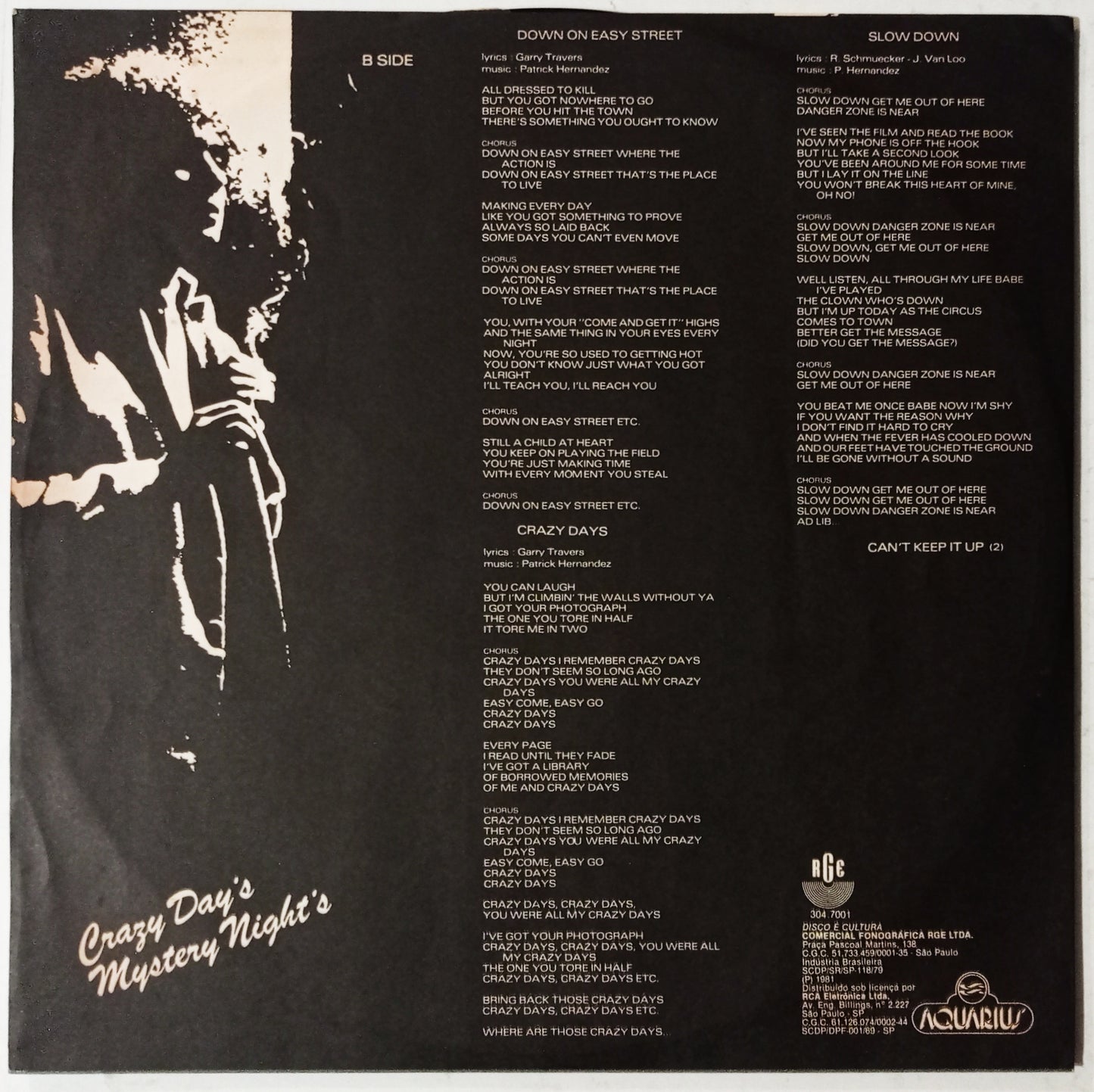 Patrick Hernandez - Crazy Day's Mystery Night's (LP - Nacional - USADO)