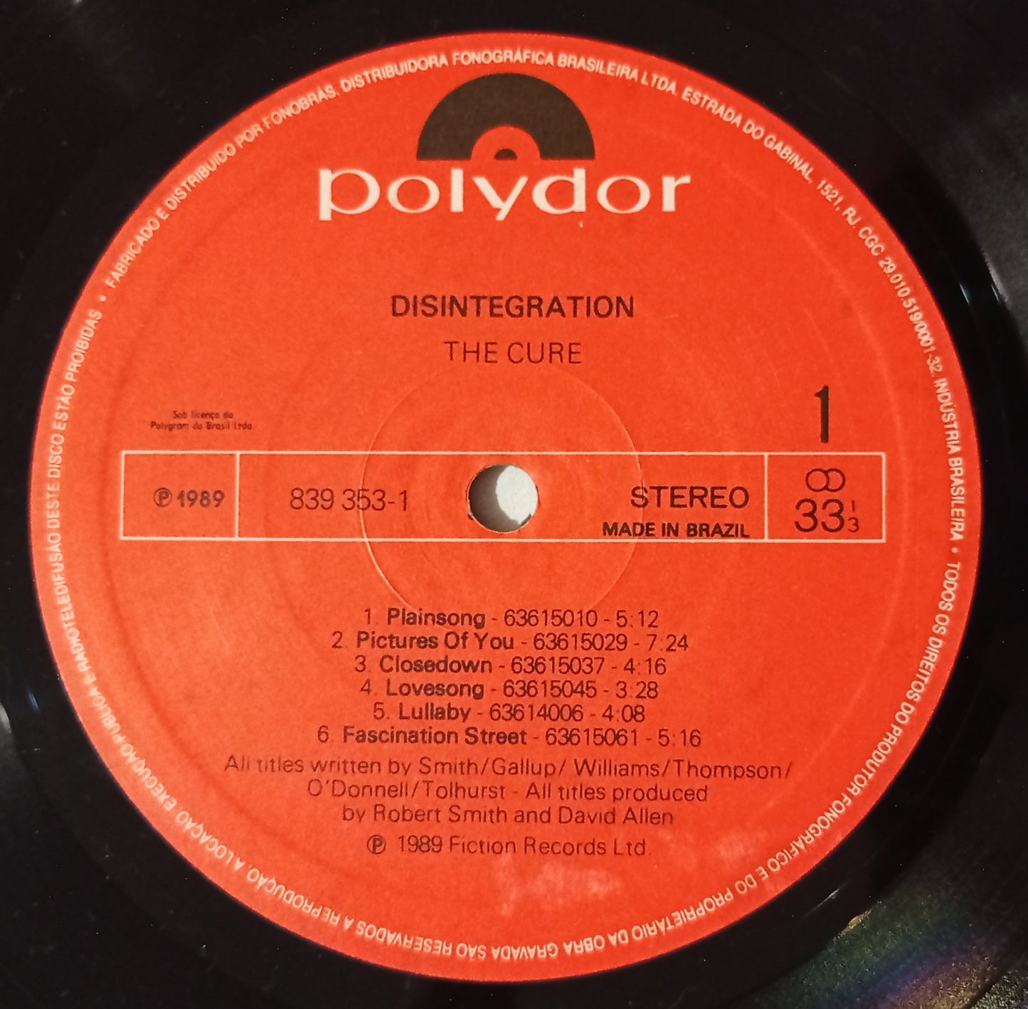 The Cure - Disintegration (LP - Nacional - USADO)