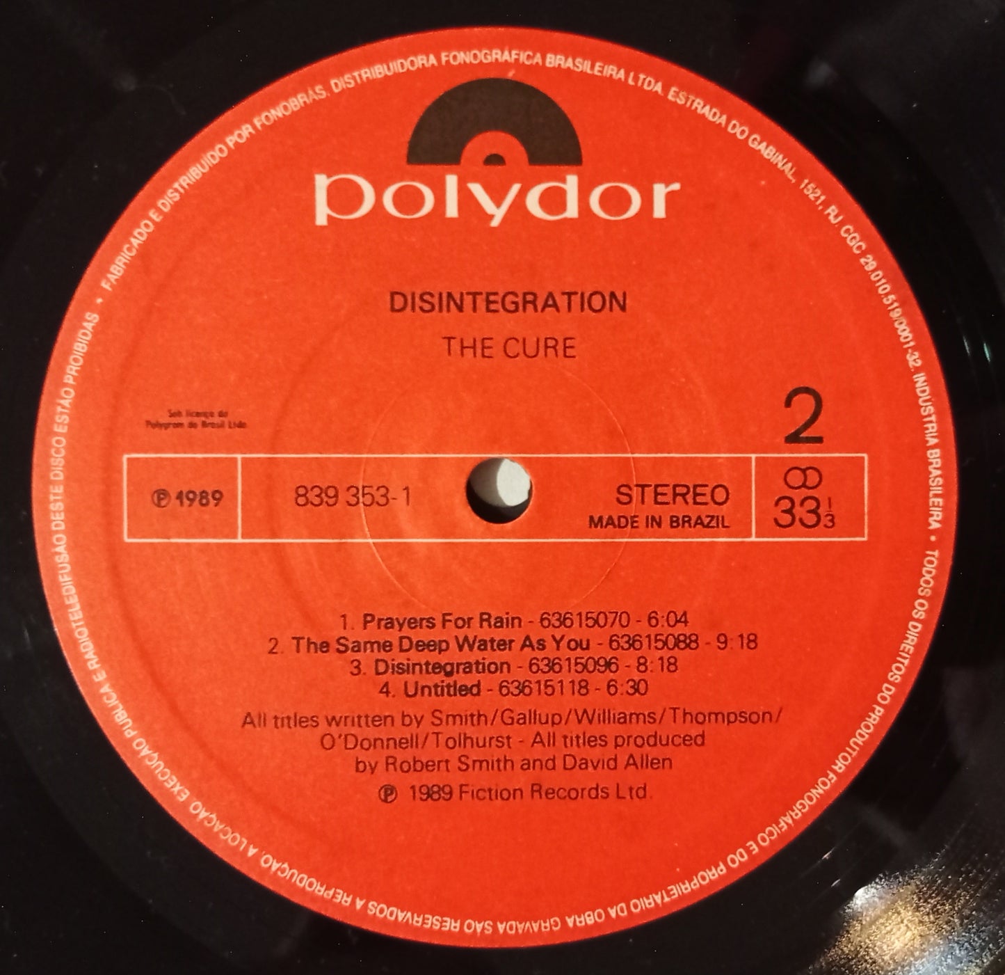 The Cure - Disintegration (LP - Nacional - USADO)