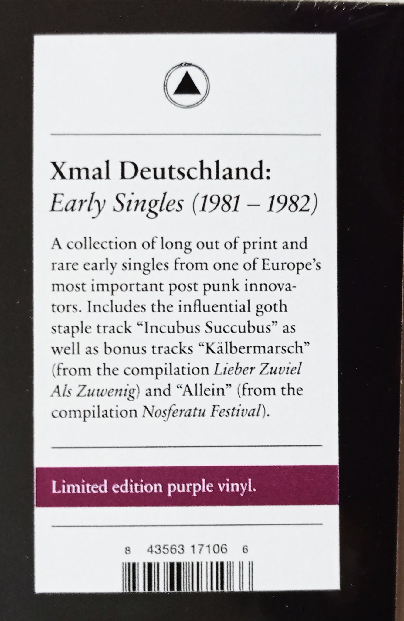 Xmal Deutschland - Early Singles (1981 - 1982) (LP - Importado Rep. Tcheca - LACRADO)